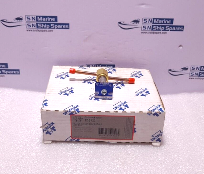 Sporlan E3S120 Solenoid Valve ¼” ODF Solder Connections Less Coil MOPD 300 MRP 5