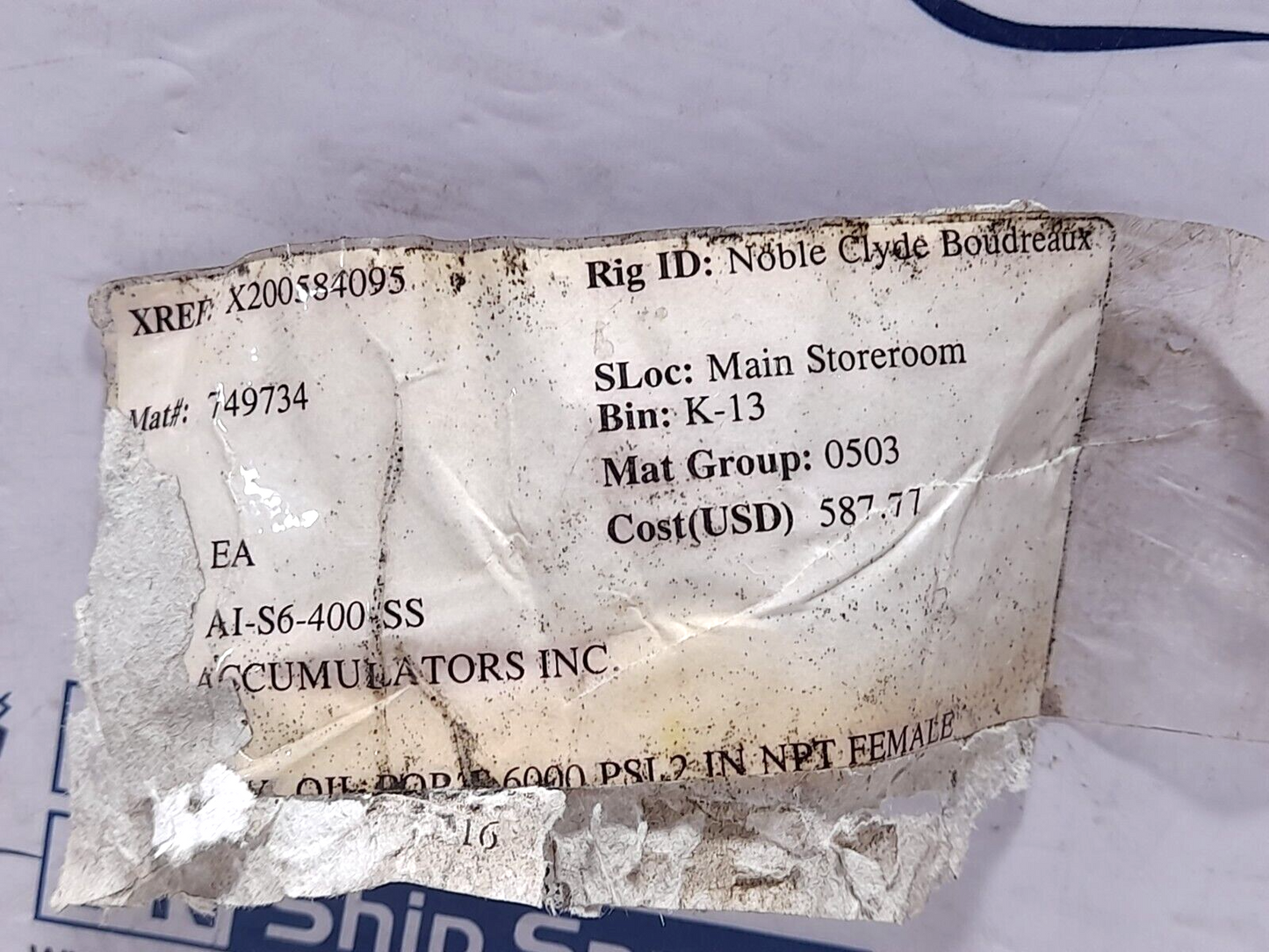 Accumulators AI-S6-400-SS Hydraulic AIS6400SS