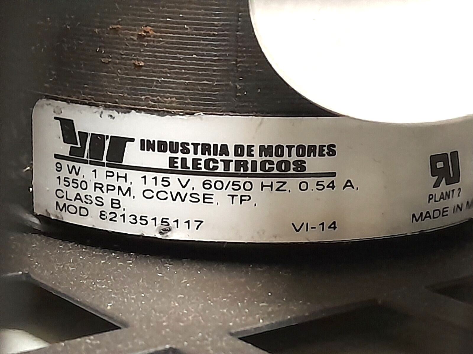 Alimak 519771-1 Fan Cab 8213515117 9W 1PH 115V 50/60Hz 0.54A 1550 RPM 5197711