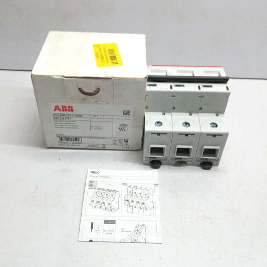 ABB 2CCS893001R0801 High Performance MCB S803N-D80 RS 435324 240/415V~ 36kA