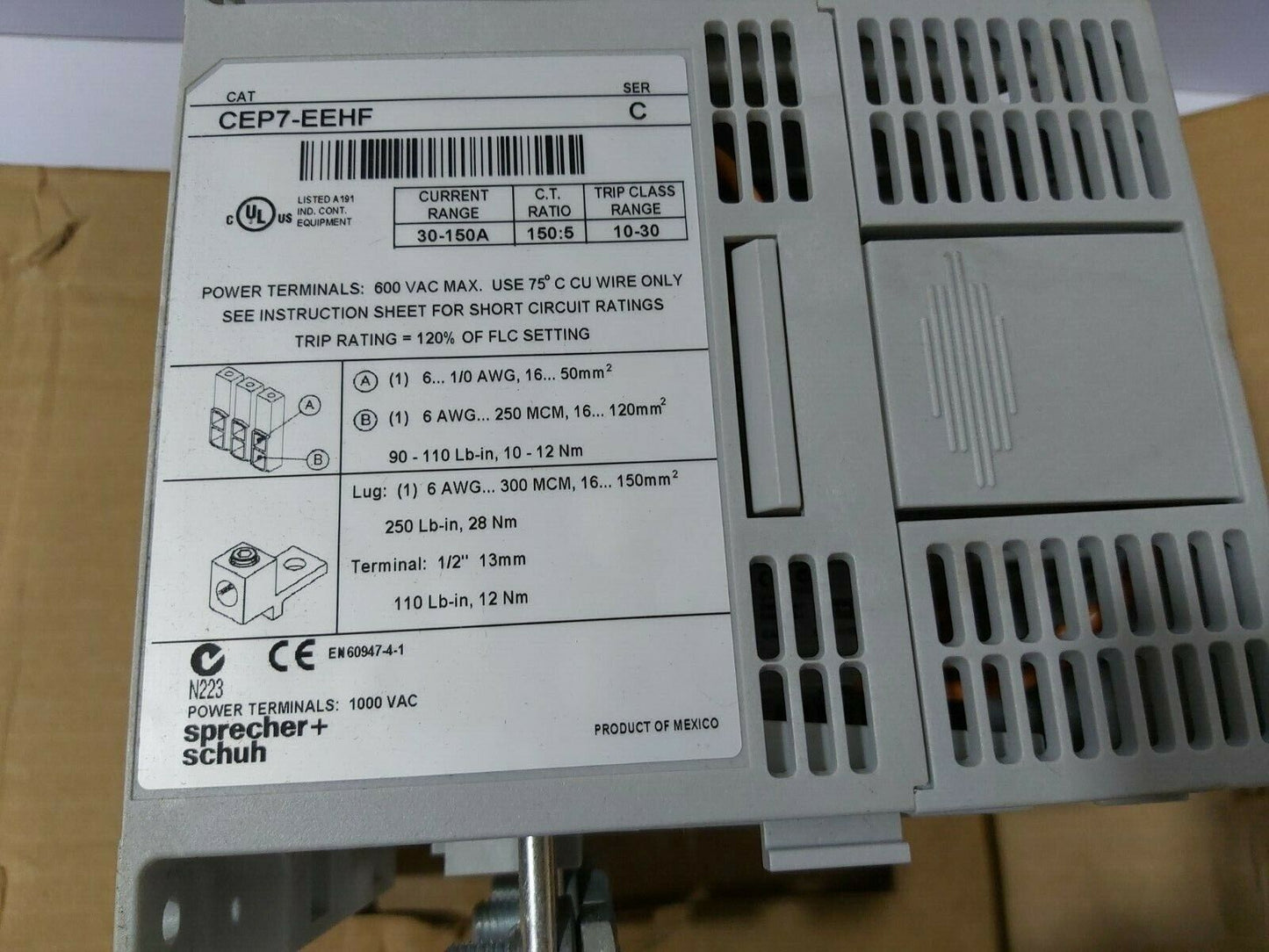 Sprecher Schuh CEP7-EEHF Over Load Relay CEP7EEHF