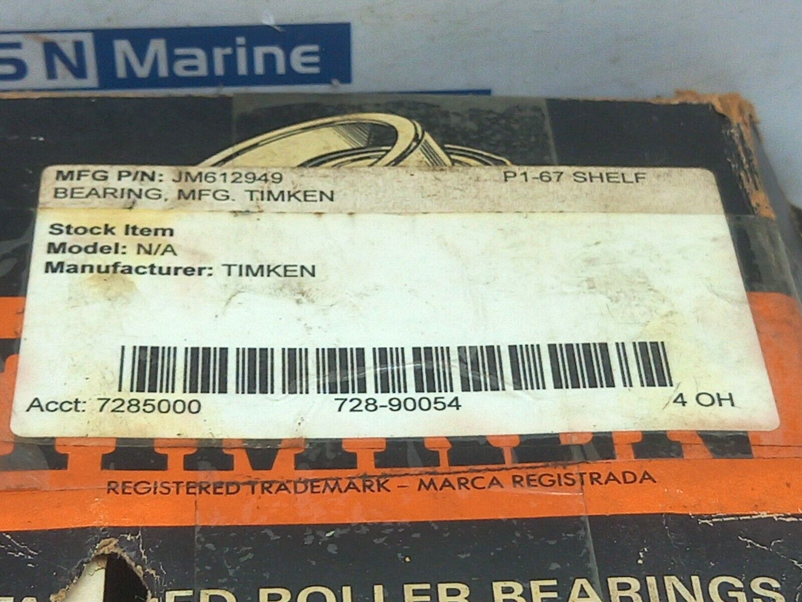 Timken JM612949 Tapered Roller Bearing