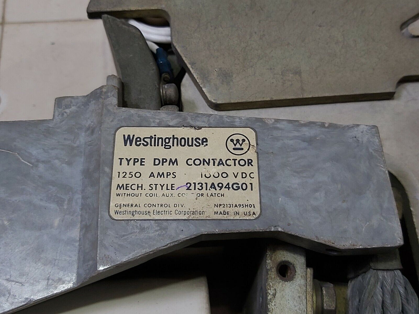 Westinghouse 2131A94G01 DPM Contactor 1250Amps 1000Vdc