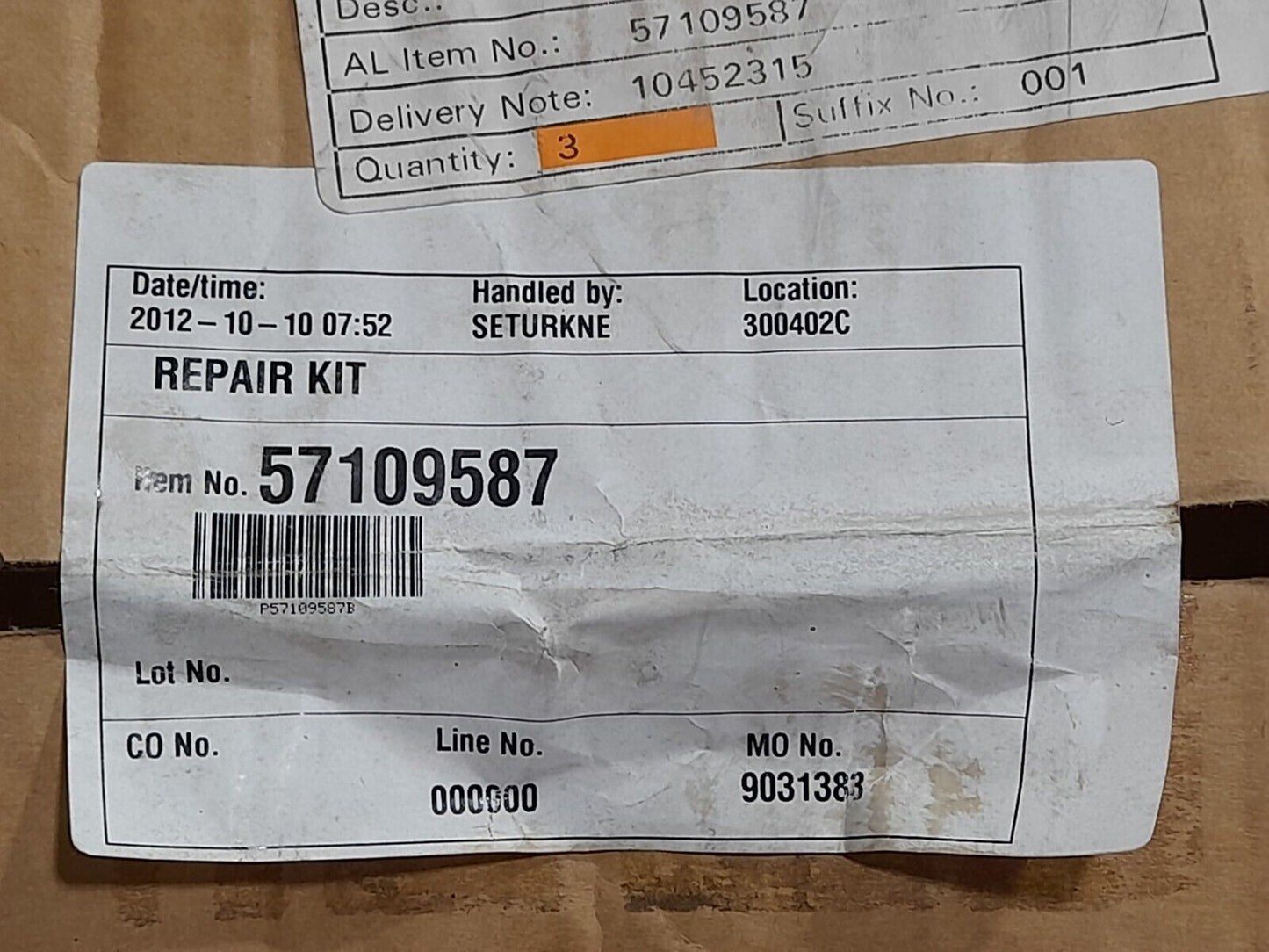 Alfa Laval 57109587DXXVCC Repair Kit For Feed Pump 57109587 Repair Kit