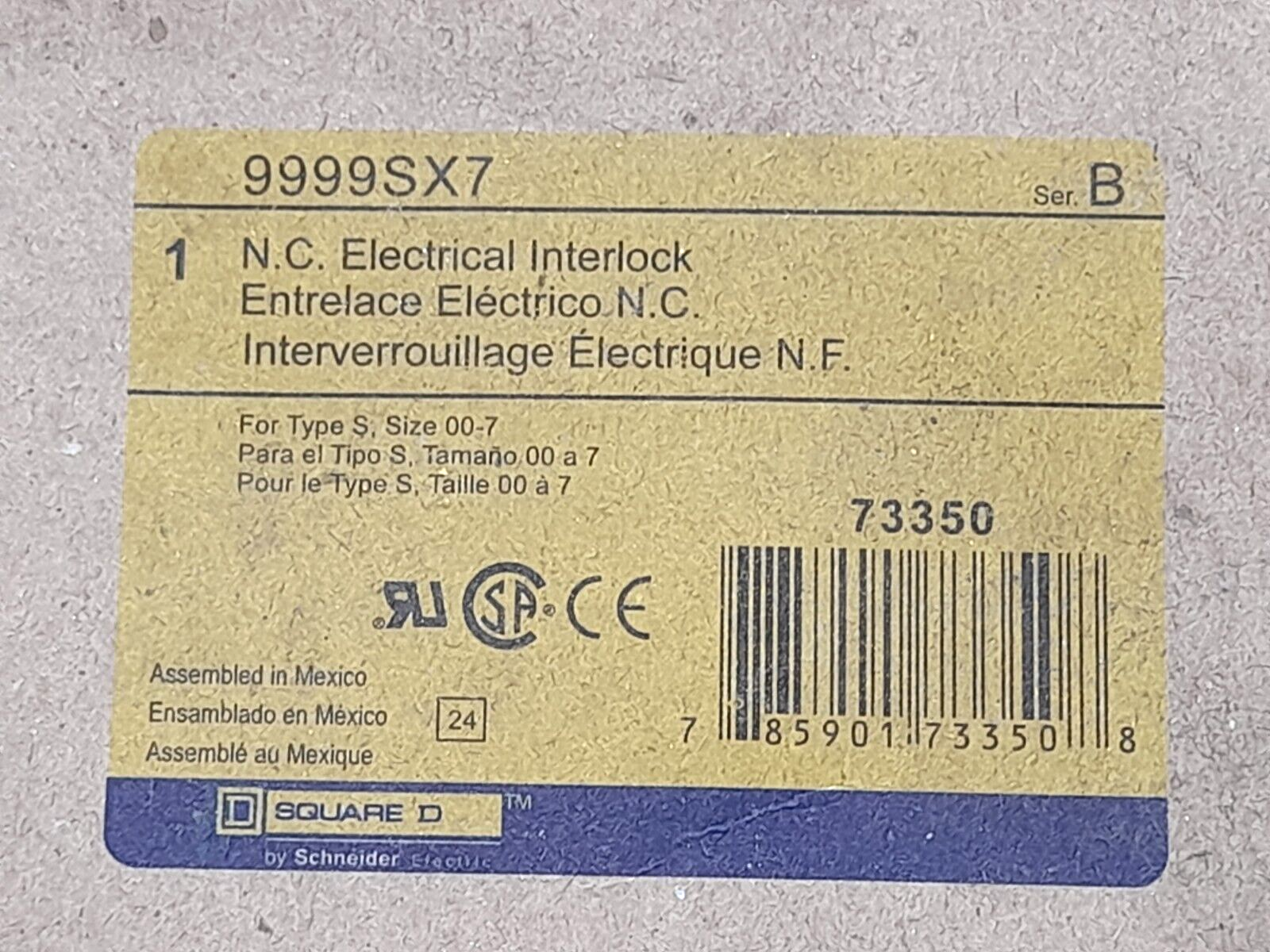 Square D 9999SX7 Auxiliary Contact 600VAC 50/60Hz