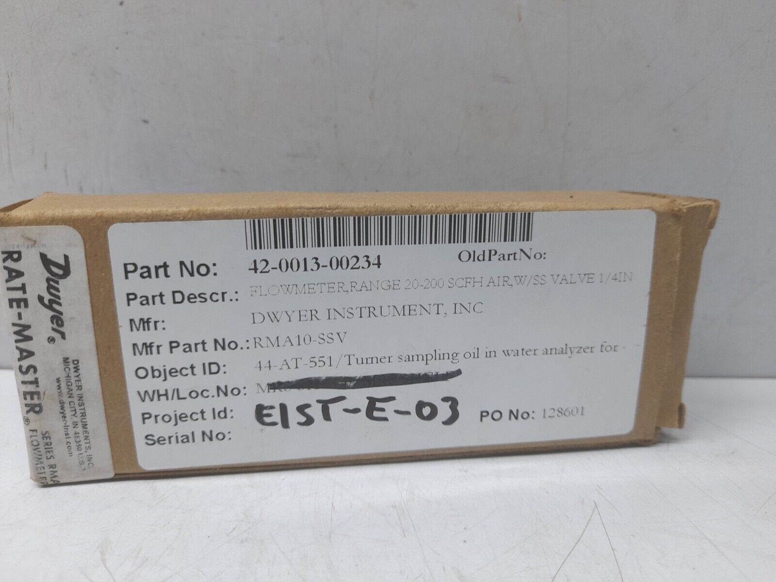 Dwyer Instrument RMA-10-SSV Flow Meter / T38AD / SCFH AIR / RMA10SSV