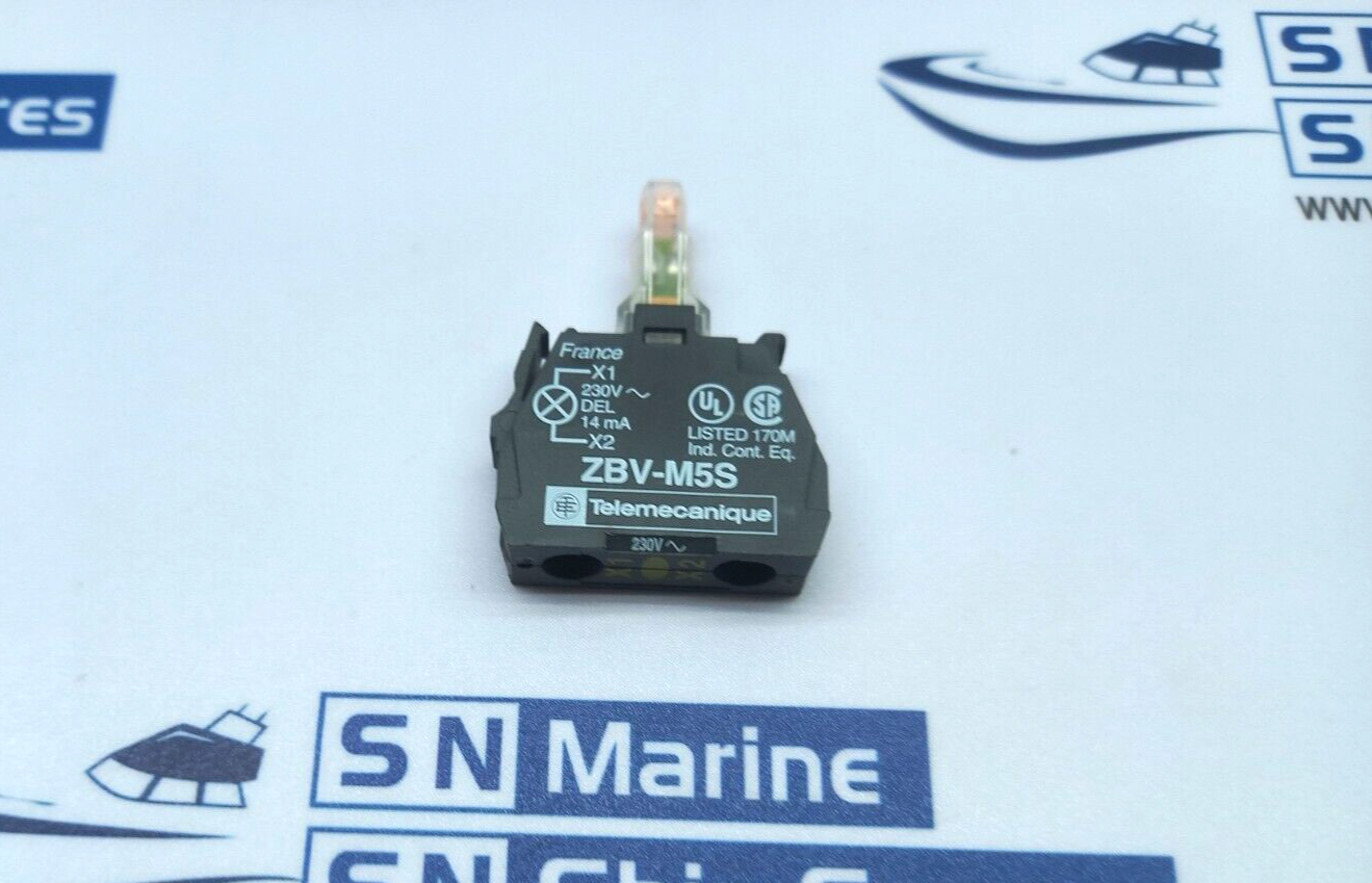 Telemecanique ZBV-M5S Integral Yellow Indicator 230/240AC