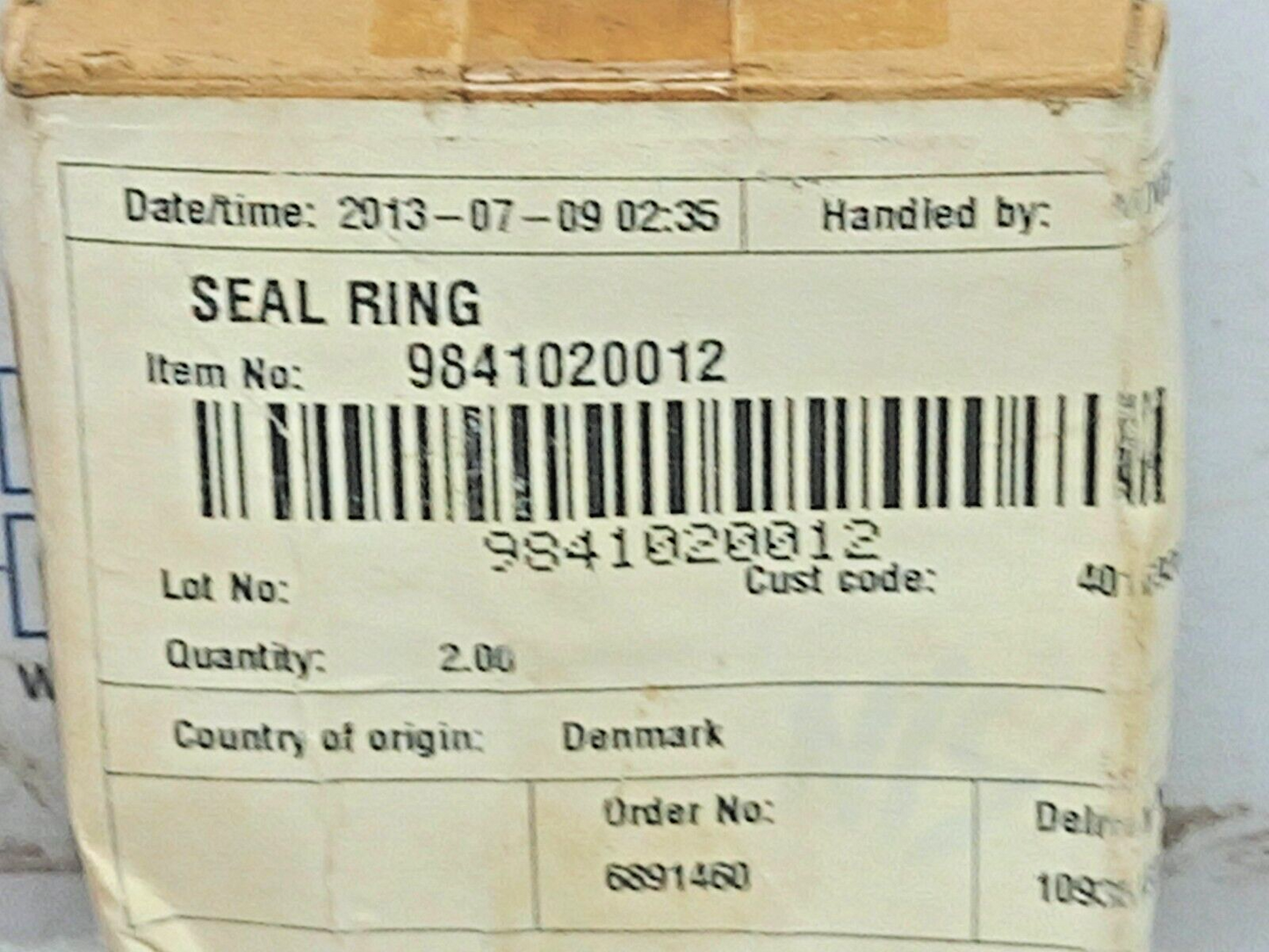 Alfa Laval 9841020012 Seal Ring 984.10200.12