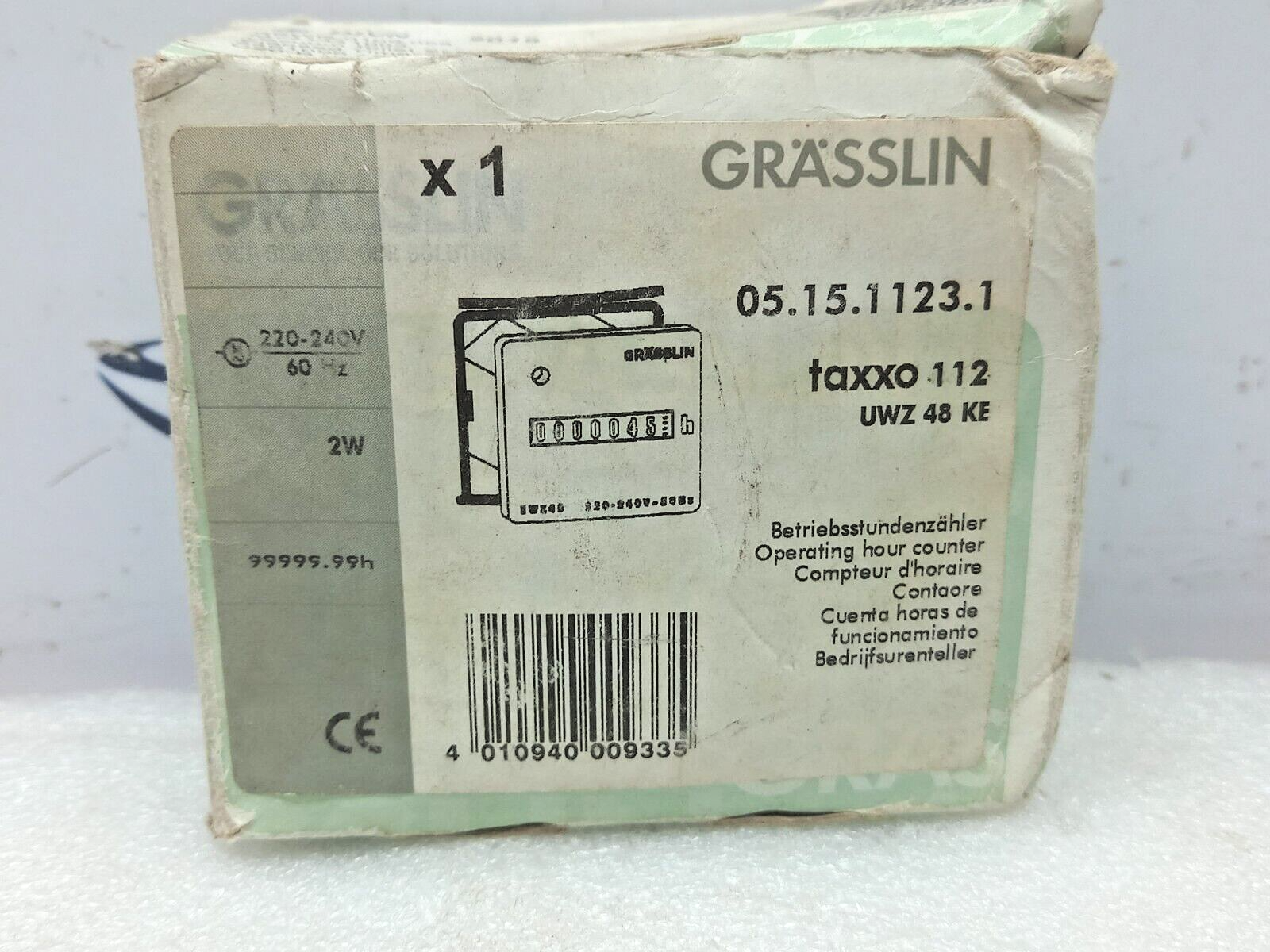 Grasslin 05.15.1123.1 Hour Meter 220-240V~60Hz UWZ48KE