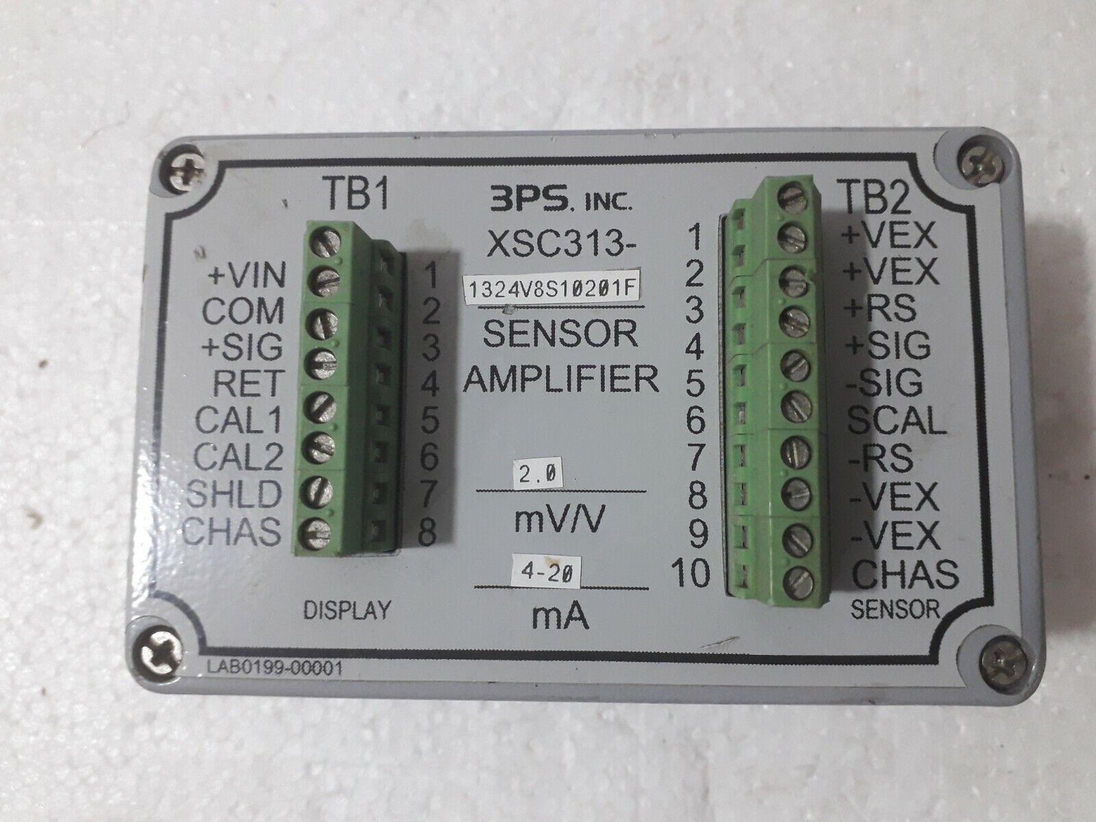 3PS INC XSC313-1324V8S10201F SENSOR AMPLIFIER 2.0 mV/V 4-20 mA 
