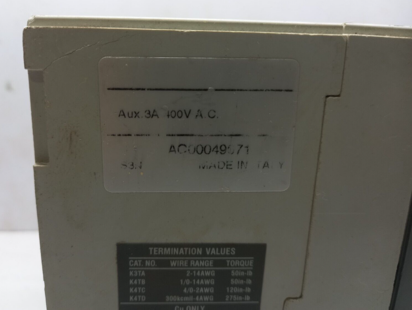 ABB S3H Circuit Breaker 40A 600VAC 600VDC 3 Pole