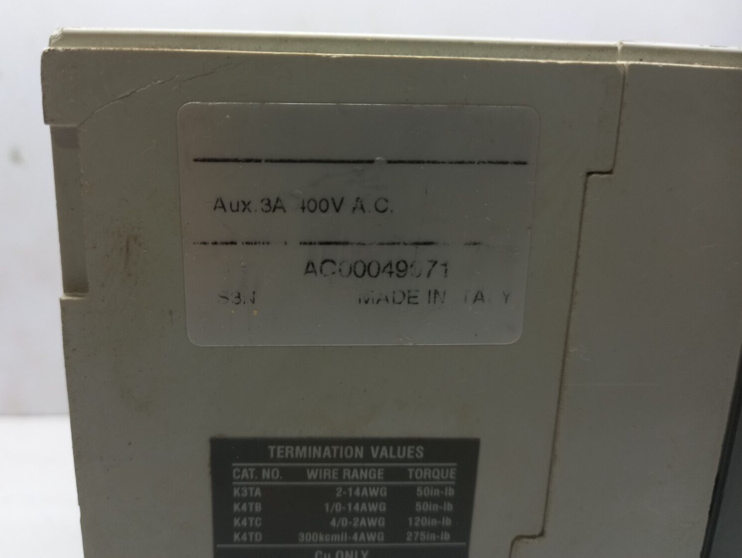 ABB S3H Circuit Breaker 40A 600VAC 600VDC 3 Pole