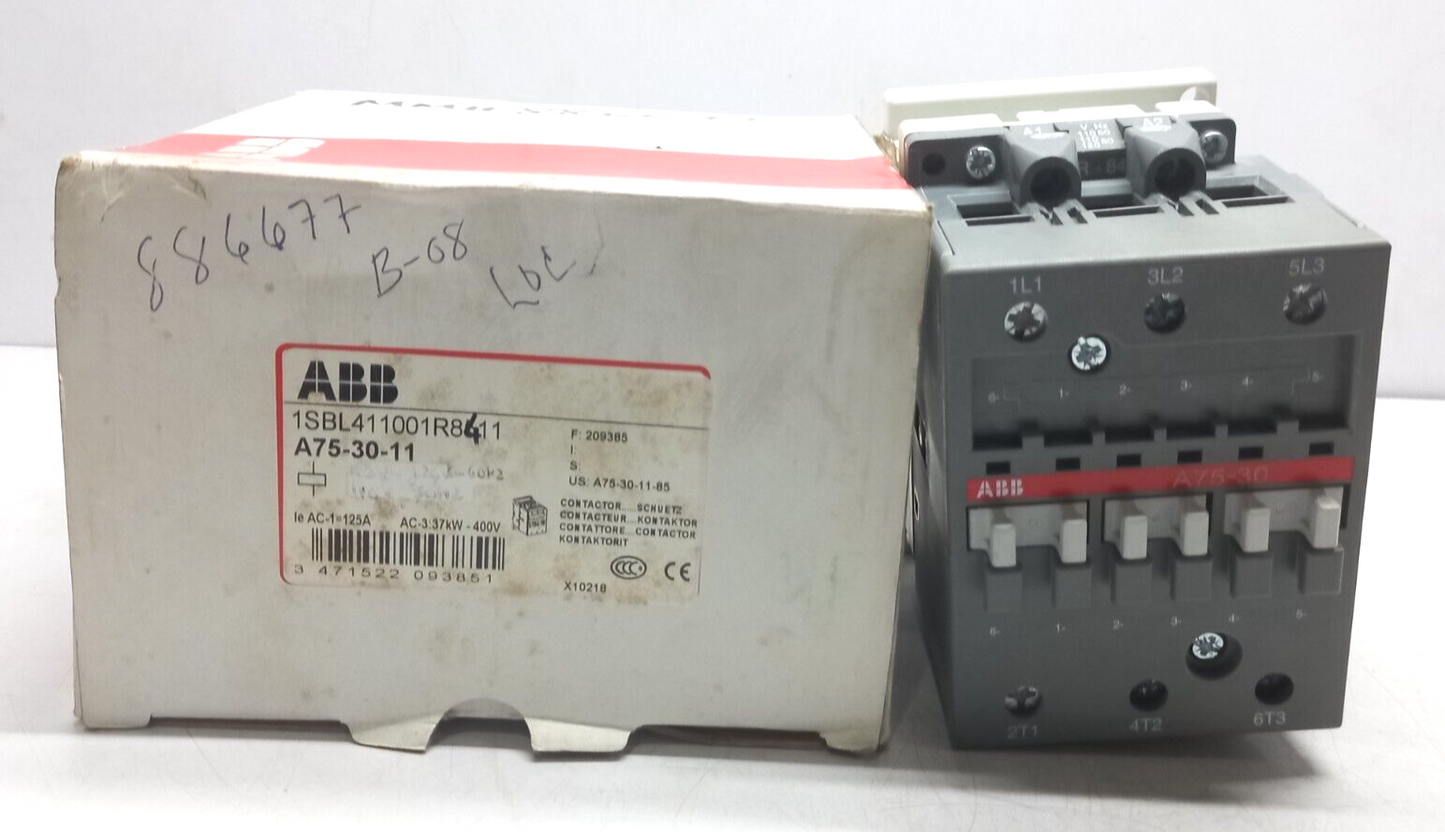 ABB 1SBL411001R8411 A75-30-11 Contactor 110V 50Hz 110-120V 60Hz