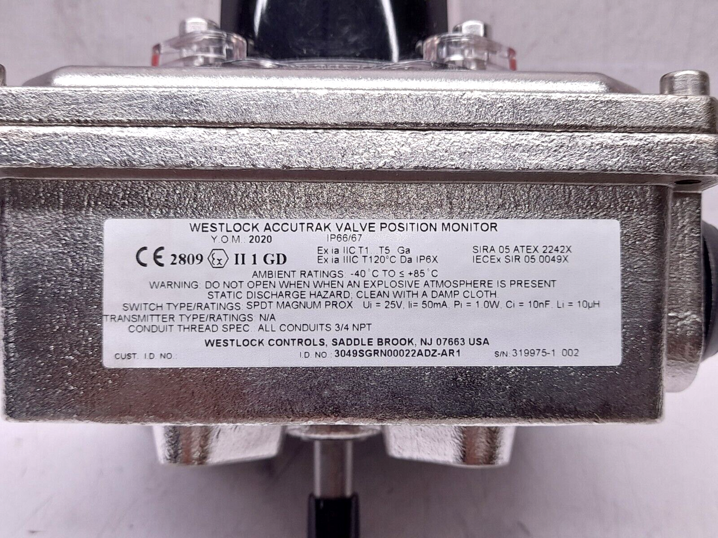 Westlock 3049SGRN00022ADZ-AR1 Accutrak Valve Position Monitor SPDT Magnum Limit