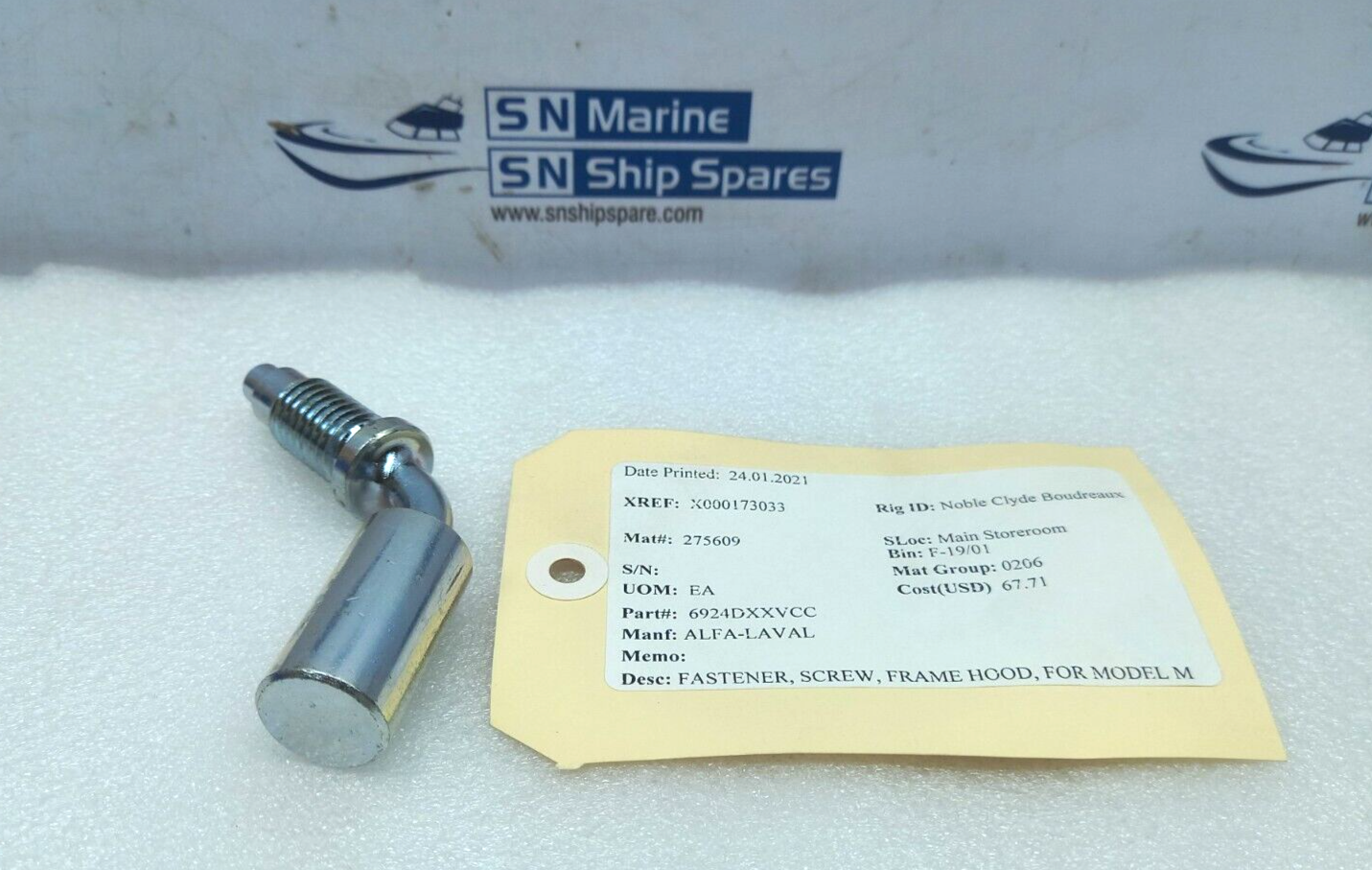 Alfa-Laval 6924D Fastener Frame Hood Screw 62924DXXVCC 2PCs In Lot