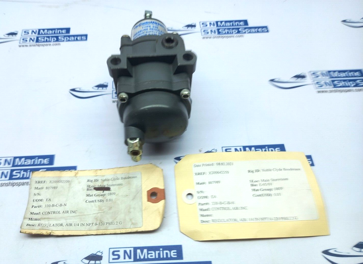 Air Control 330-B-C-B-N Air Regulator Typ : 330 1/4 In NPT 0-120Psig