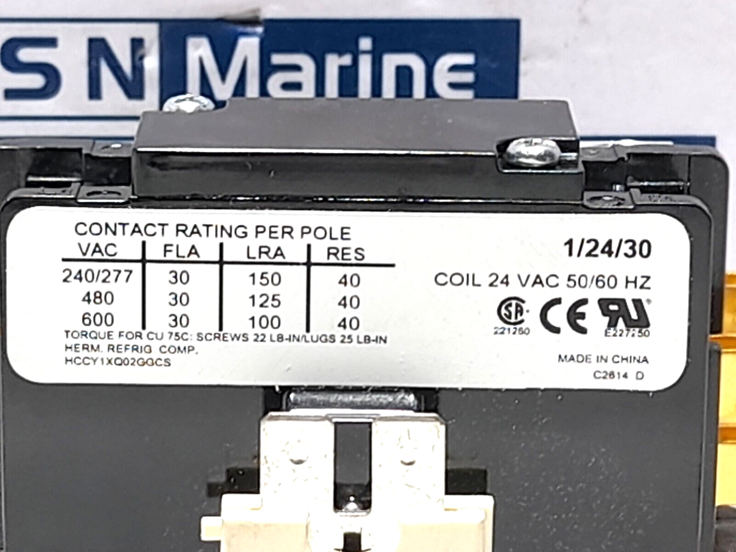 Trade Pro TP-CON-1/24/30 Definite Purpose Contactor 1P 24VAC 50/60Hz 30FLA 40A R