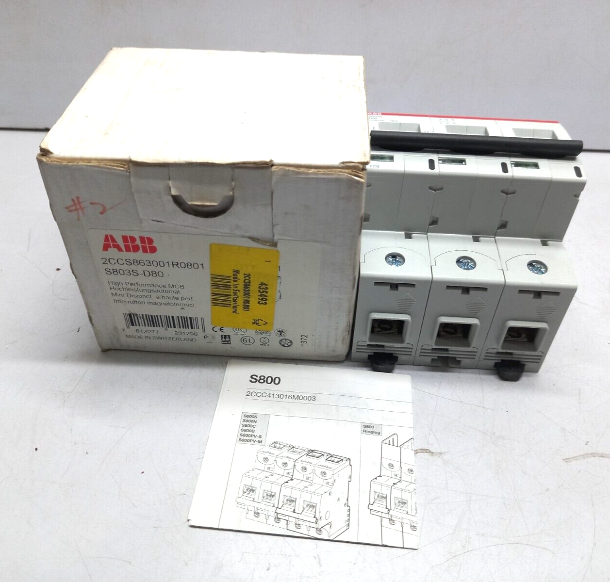 ABB 2CCS863001R0801 High Performance MCB S803S-D80 RS 435493