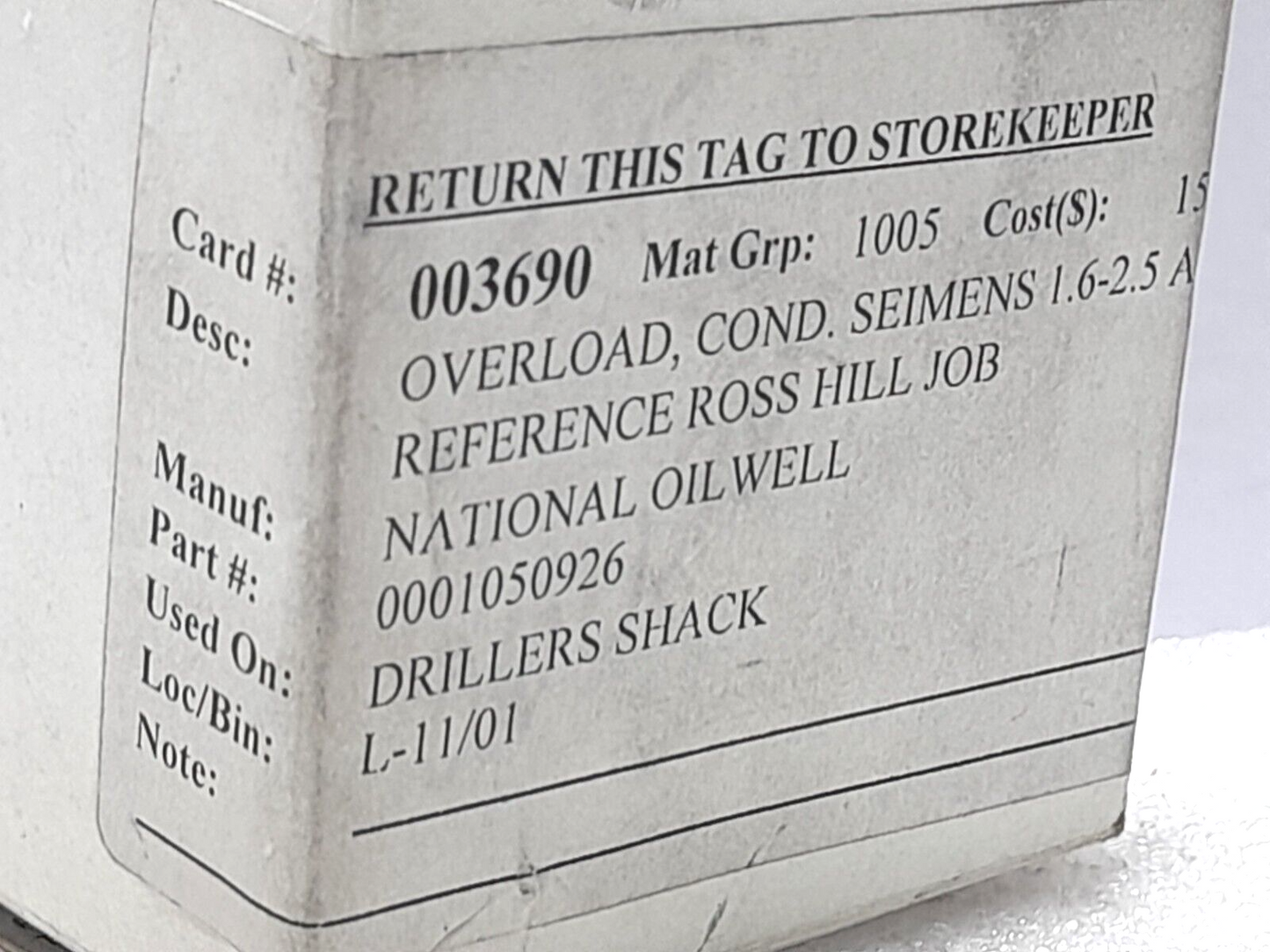 ABB T7DU Overload Relay Condition 1.6-2.5 A