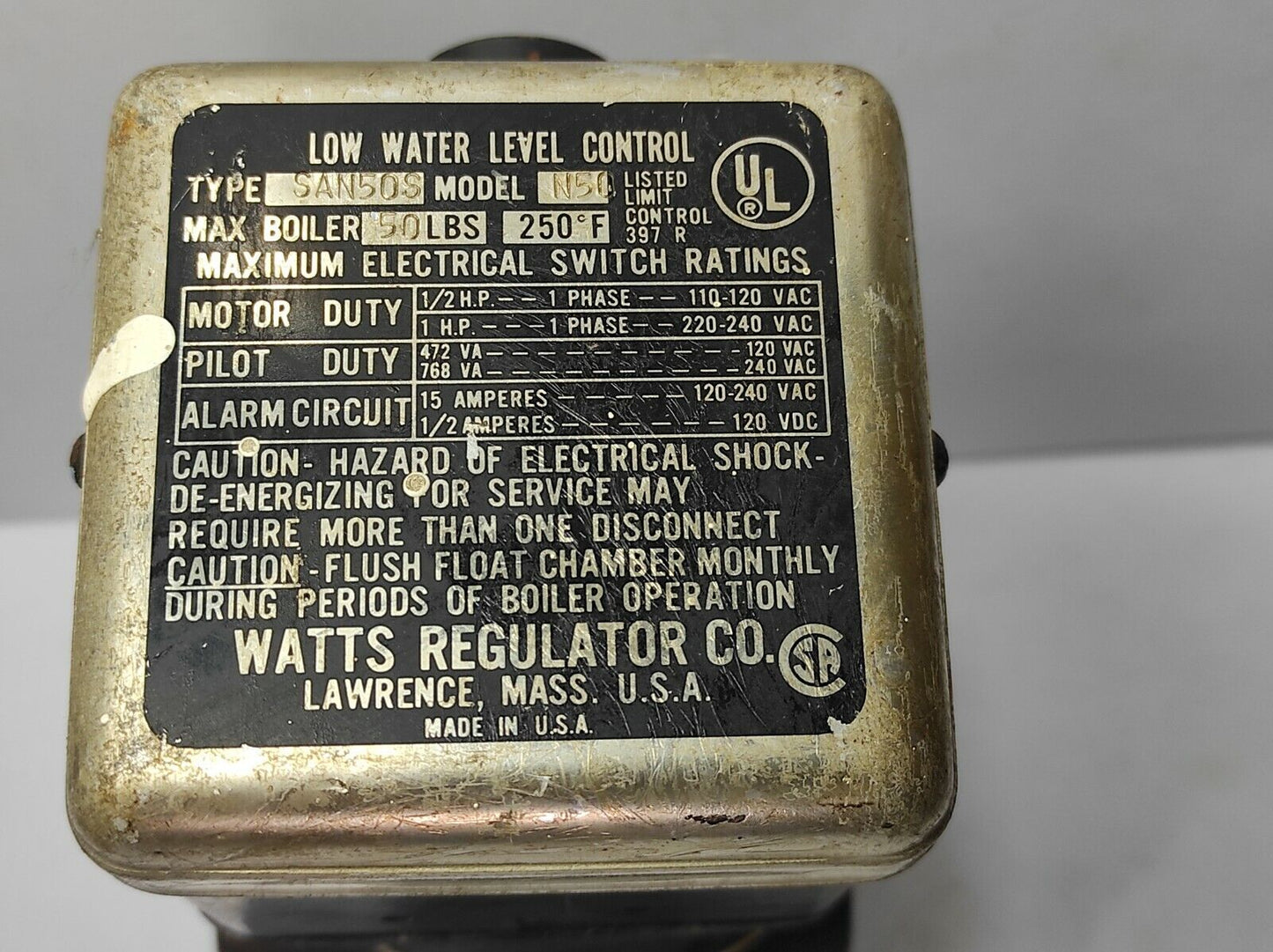 Watts Regulator SAN50S N50 Low Water Level Control