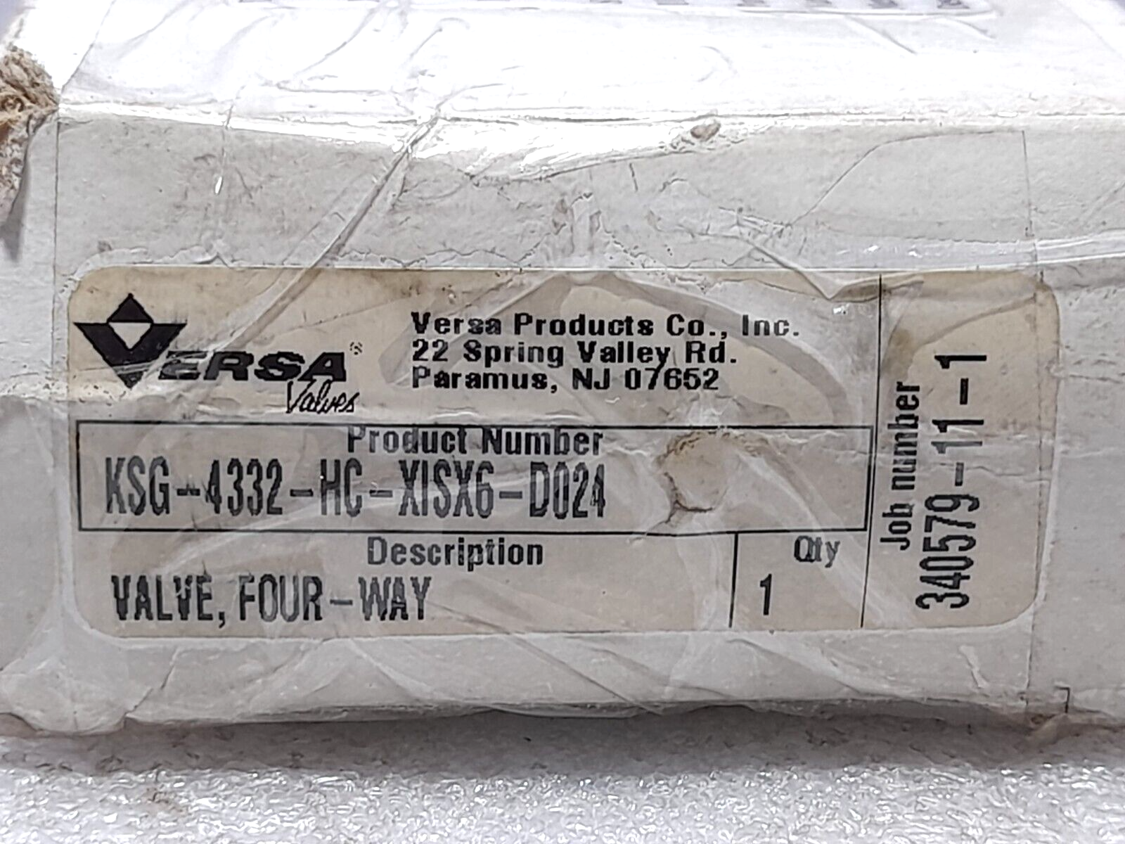Versa KSG-4332-HC-XISX6-D024 Four-Way Valve EN-3198-22-XISX6-D024 24VDC 1.6W