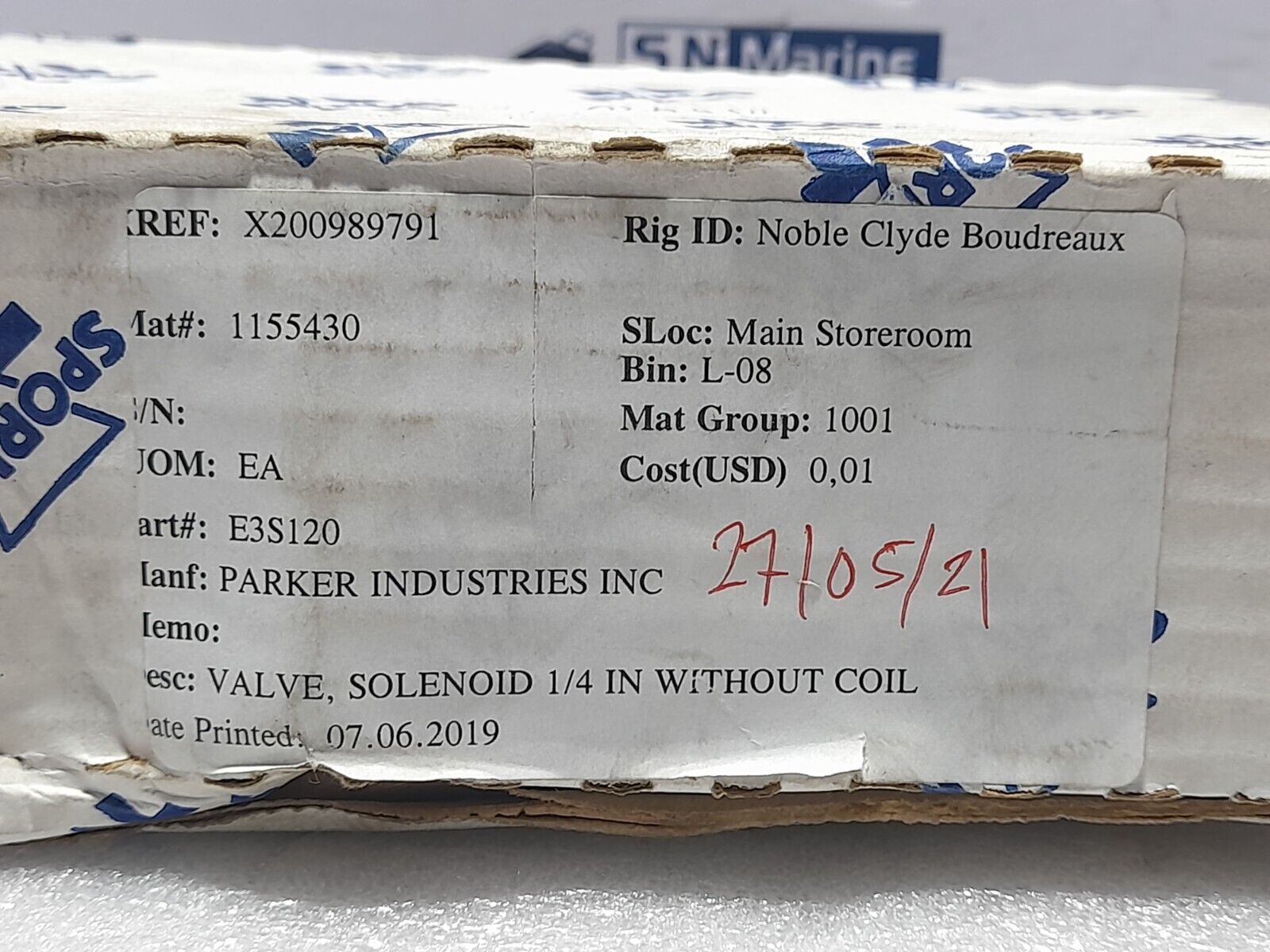 Sporlan E3S120 Solenoid Valve ¼” ODF Solder Connections Less Coil MOPD 300 MRP 5