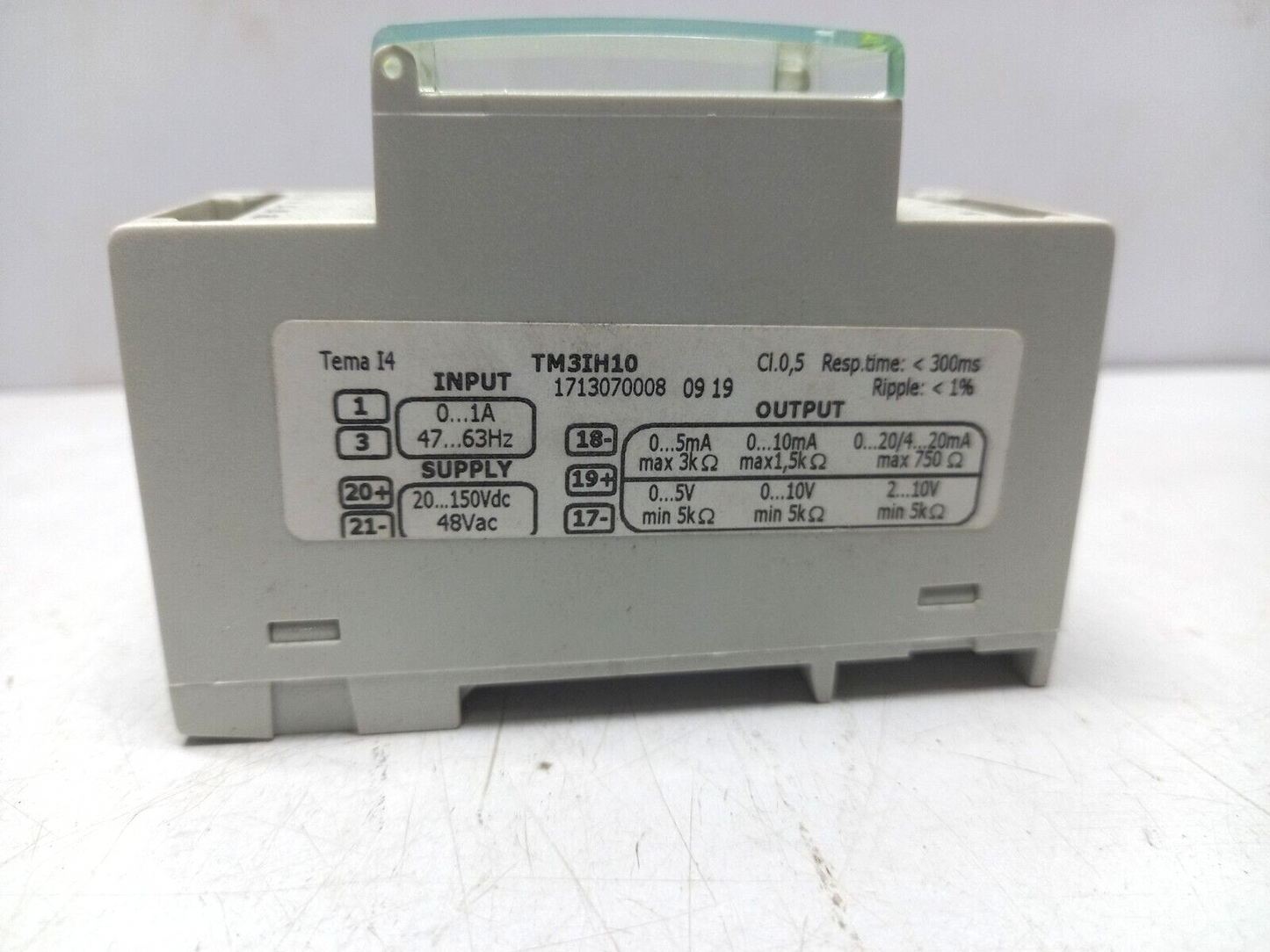 IME TM3IH10 Alternating Current Transducer Aux 20-150VDC/40-60VAC 1A