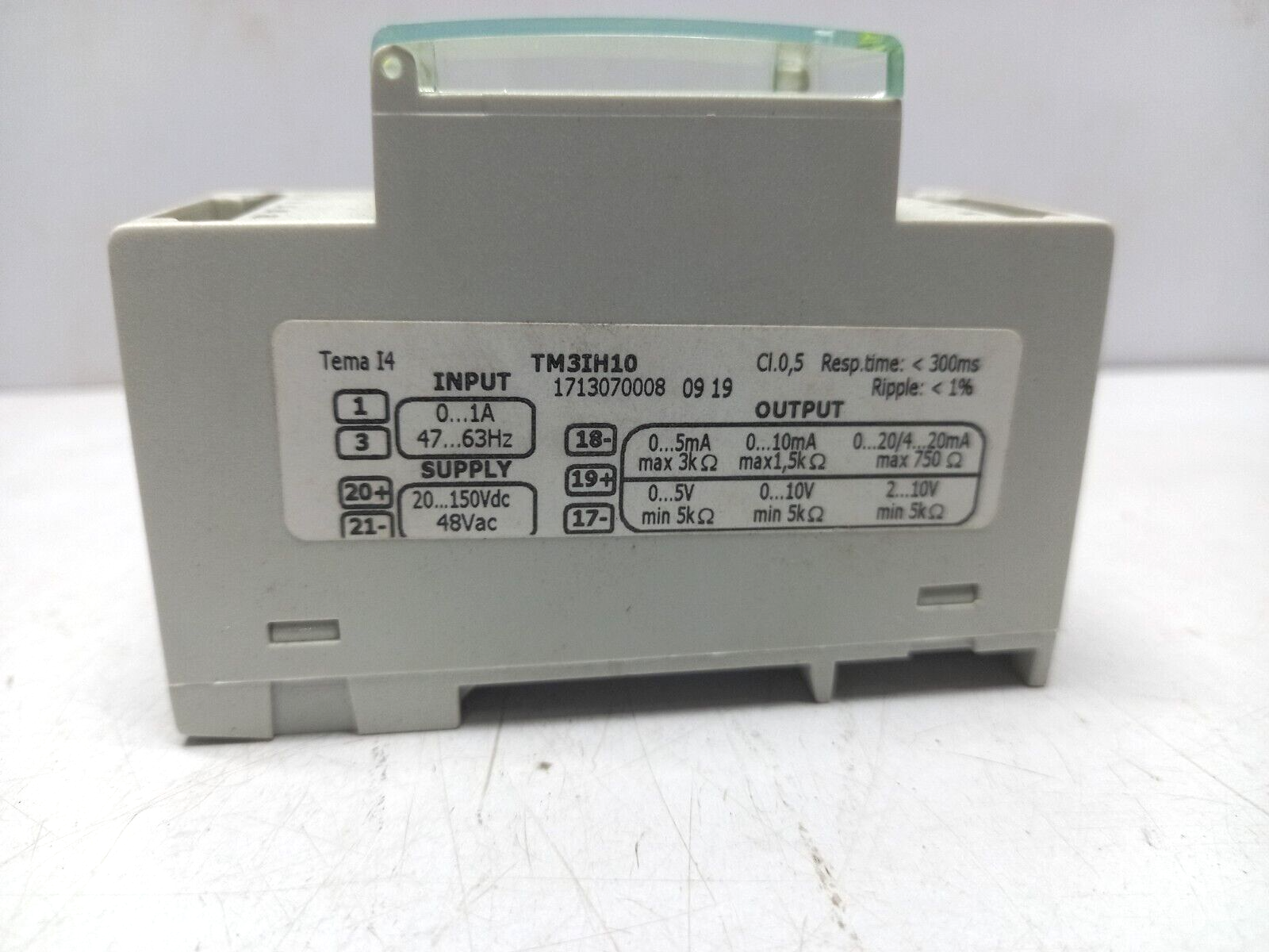 IME TM3IH10 Alternating Current Transducer Aux 20-150VDC/40-60VAC 1A