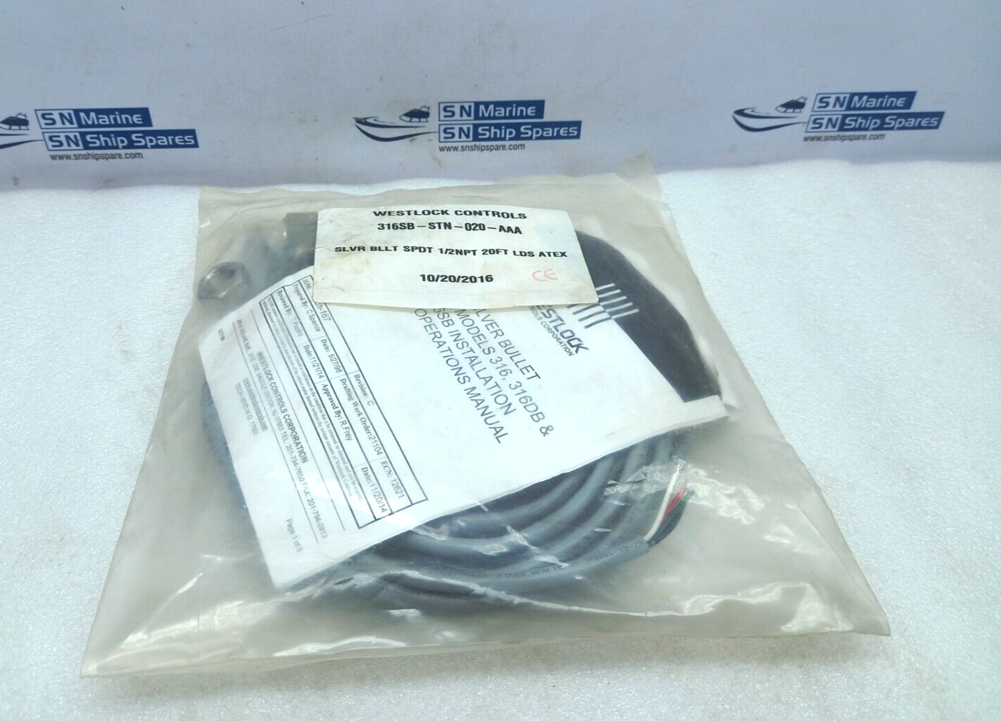 Westlock 316SB-STN-020-AAA Silver Proximity Switch 1/2NPT 20FT