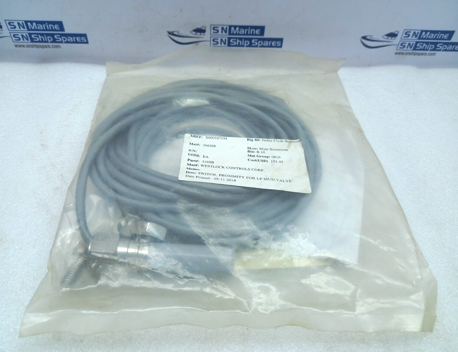 Westlock 316SB-STN-020-AAA Silver Proximity Switch 1/2NPT 20FT
