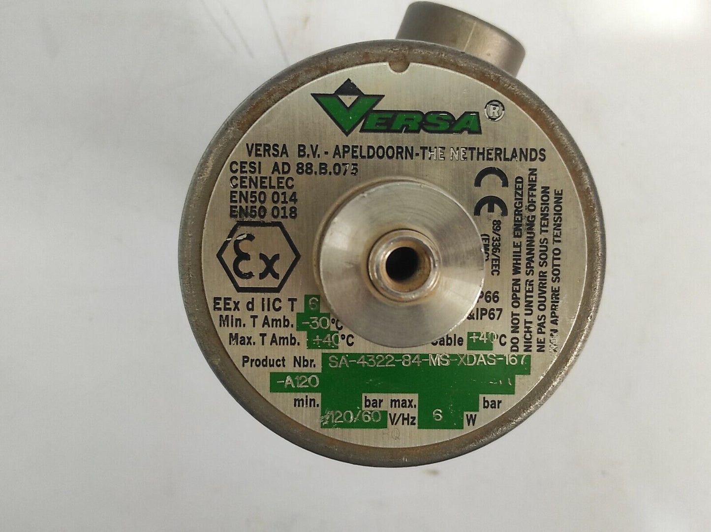 Versa SA-4322-84-MS-XDAS-167-A120 Solenoid SA432284MSXDAS167A120 