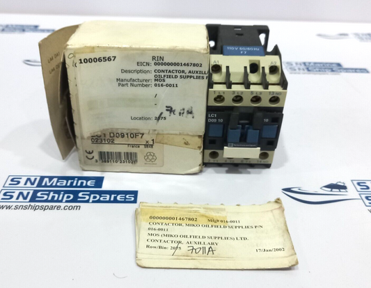 Telemecanique LC1 D0910F7 Auxiliary Contactor 110V 50/60Hz