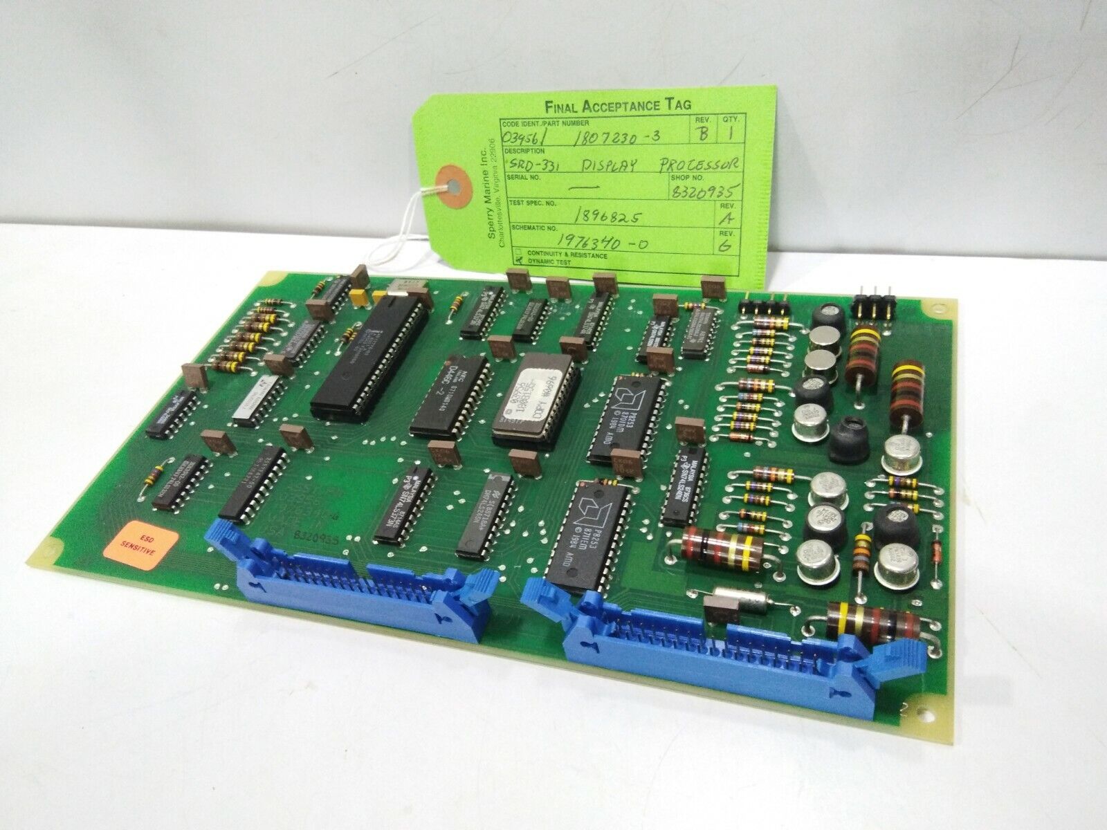 SPERRY MARINE 03956-1807230-3 REV B SRD-331 DISPLAY PROCESSOR ASSY P/N 03956-197