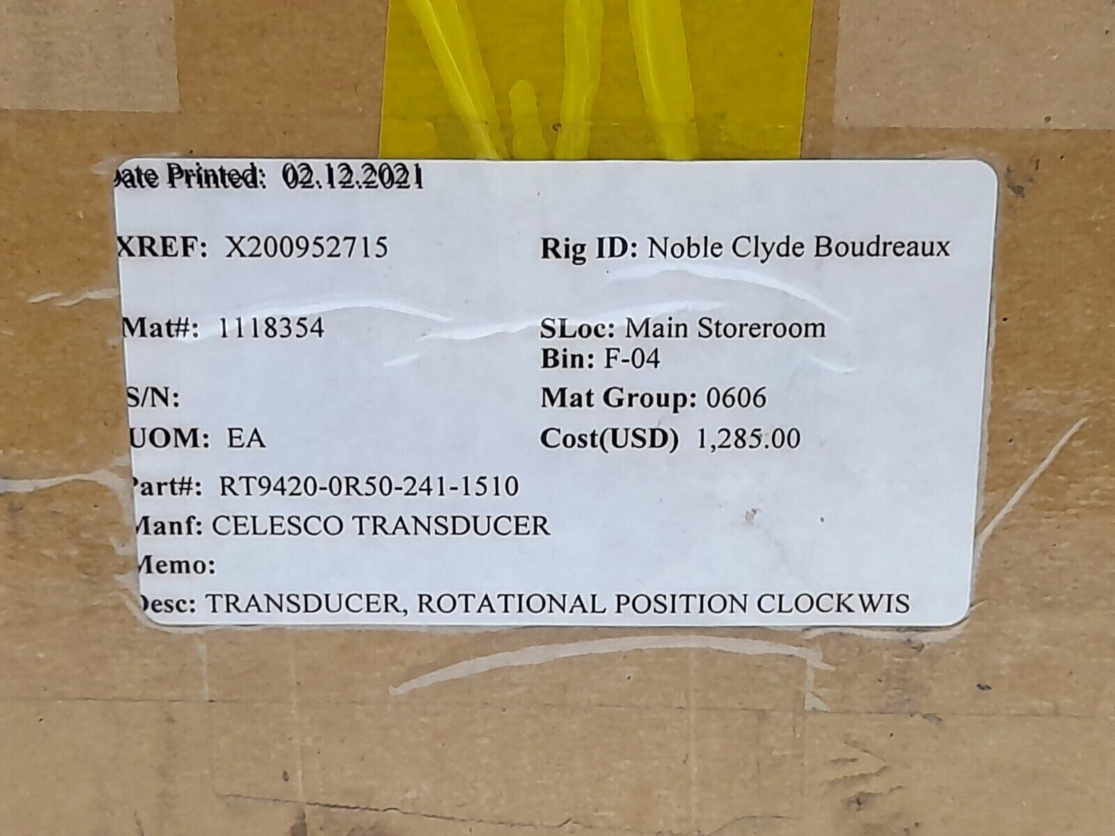 TE RT9420-0R50-241-1510 Rotation Position Sensor RT94200R502411510