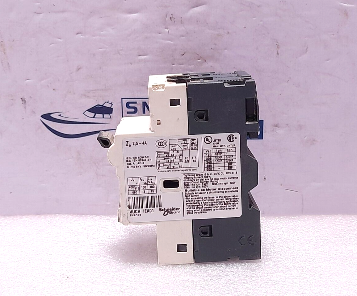 Telemecanique GV2-RT08 Motor Circuit Breaker 2.5-4A Uimp: 6kV 50/60Hz