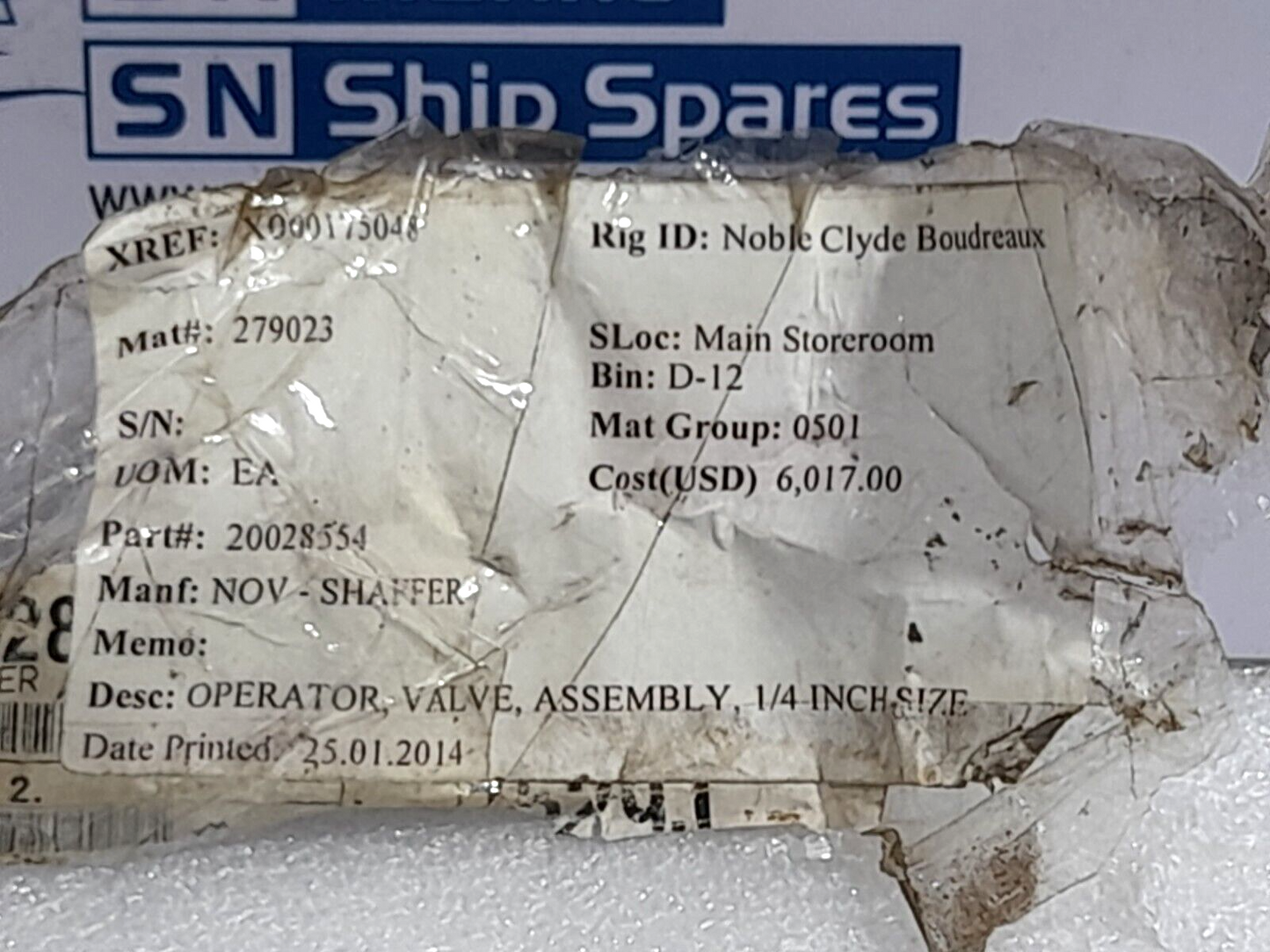 Detail Design 20028586+20 Valve Operator Assembly ½” ROV Ball Valve