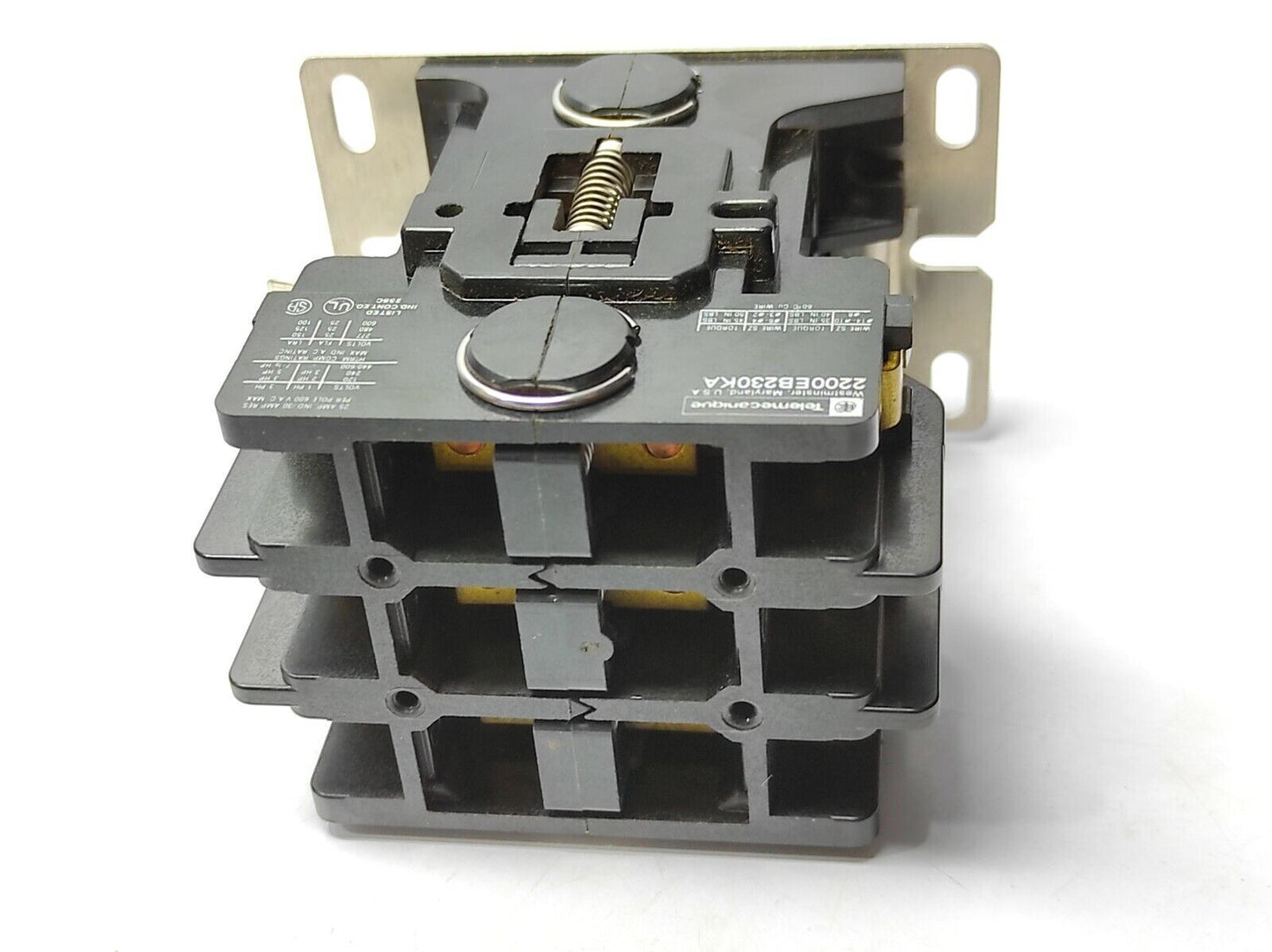 Telemecanique 2200EB230KA Contactor 25AMP IND./30 AMP RES. Per Pole 600VAC Max