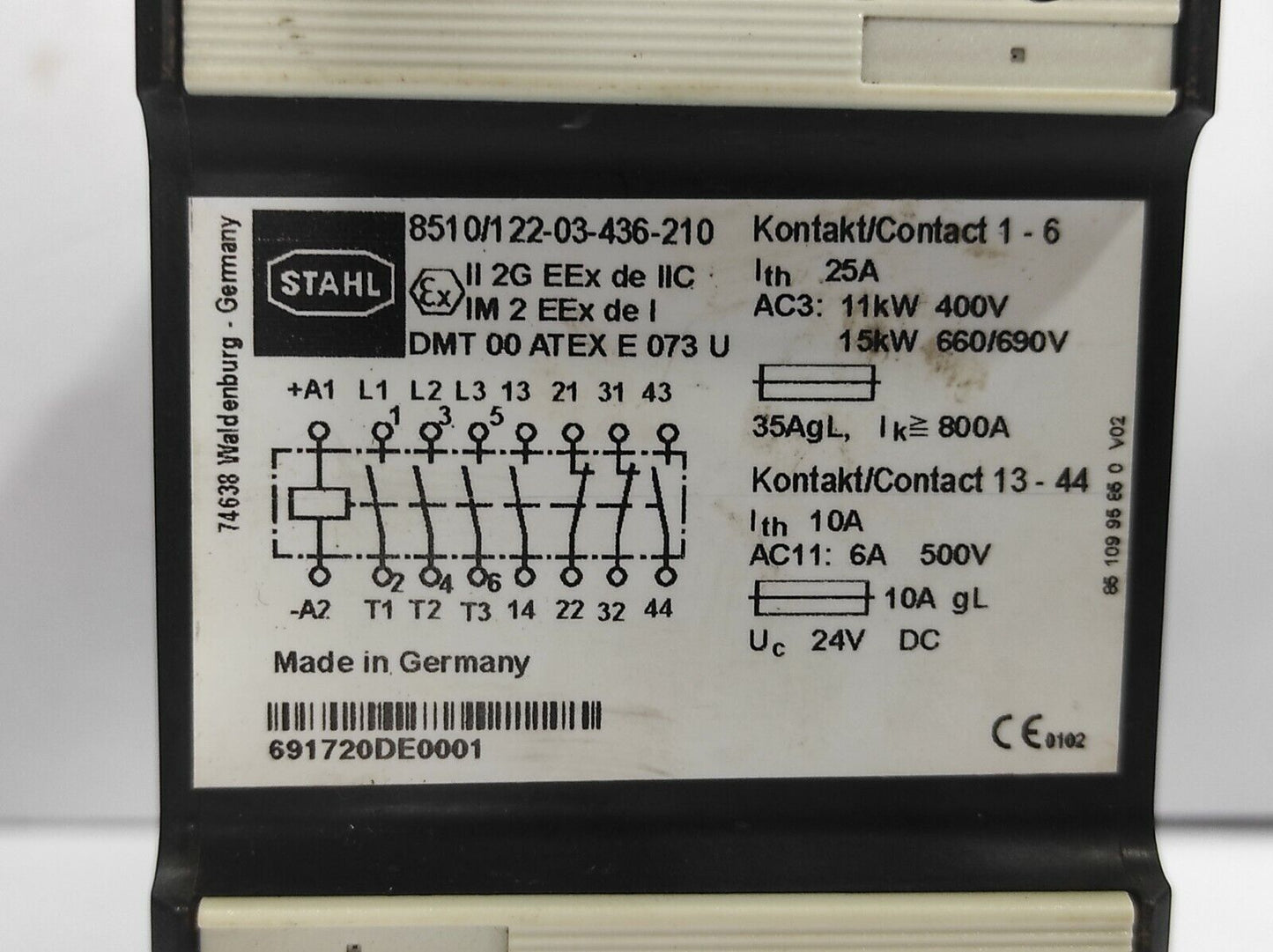 Stahl 8510/122-03-436-210 Contactor 851012203436210