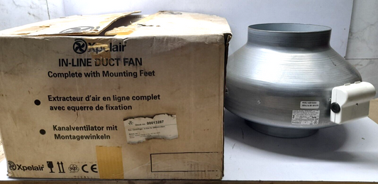 Xpelair XID200 90104AA In-Line Duct Fan Complete With Mounting Feet RS 184-4873