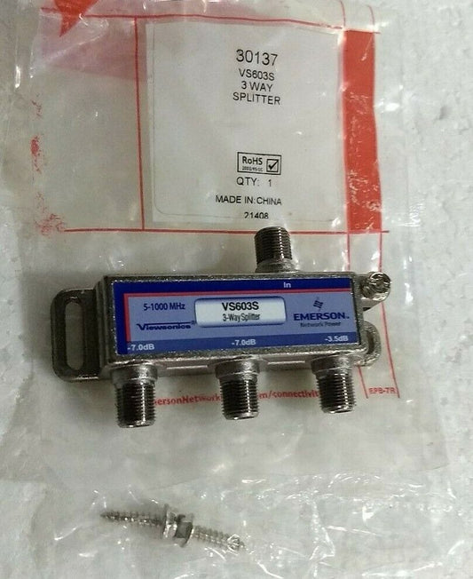 30137 Emerson VS603S 4-Way Splitter 5-1000 MHz Viewsonics