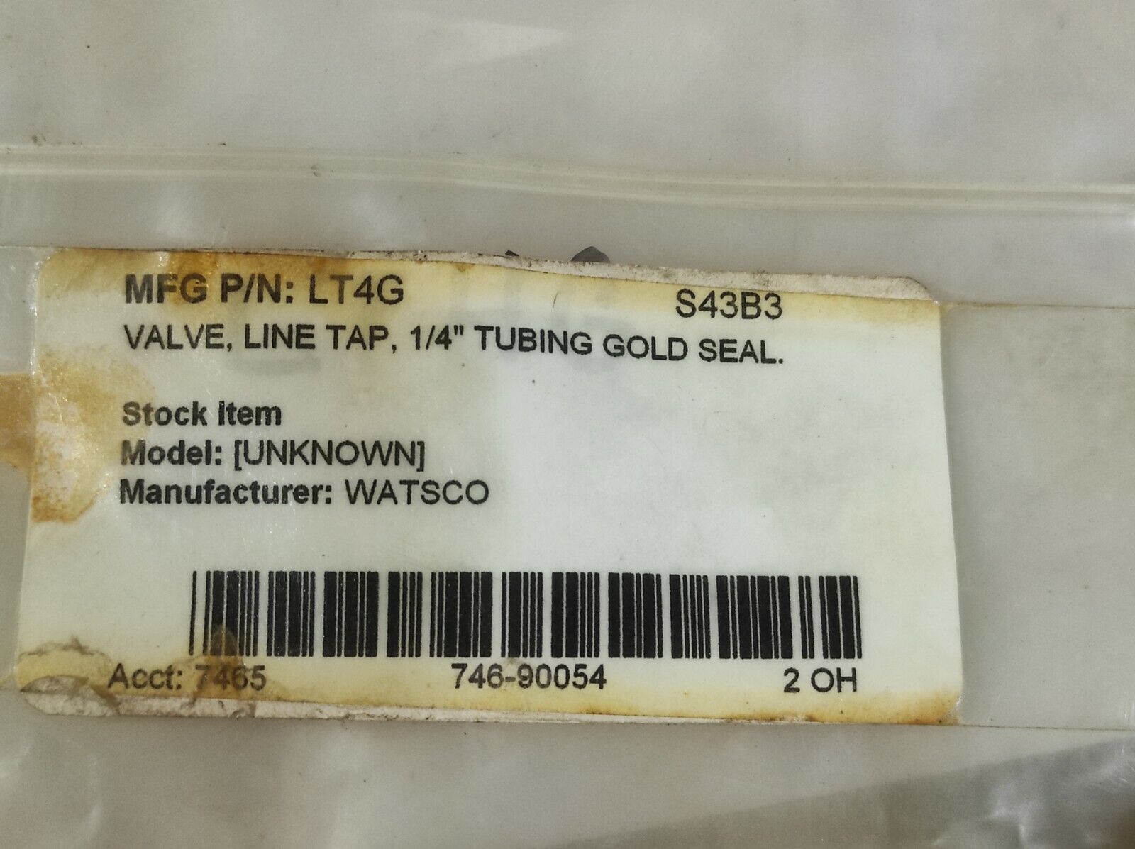 Watsco LT-4G Gold Seal Line Tap Valve O.D. Tube Size ¼” LT4G Valve Line  2pcs lo