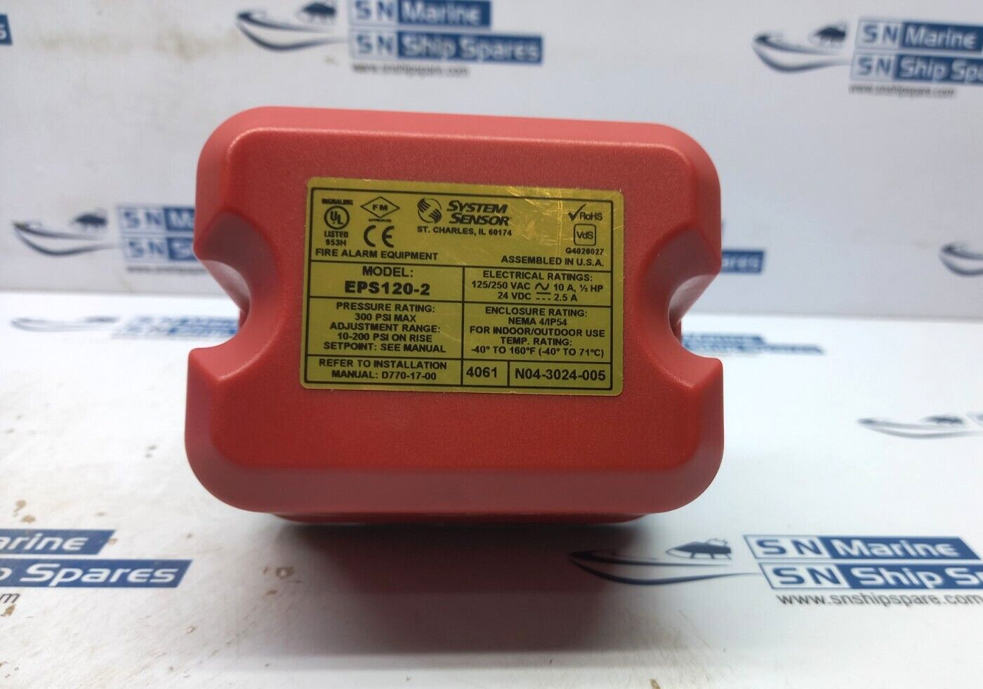 System Sensor EPS120-2 EPS Pressure Switch 300Psi 125/250Vac 10A 1/2Hp