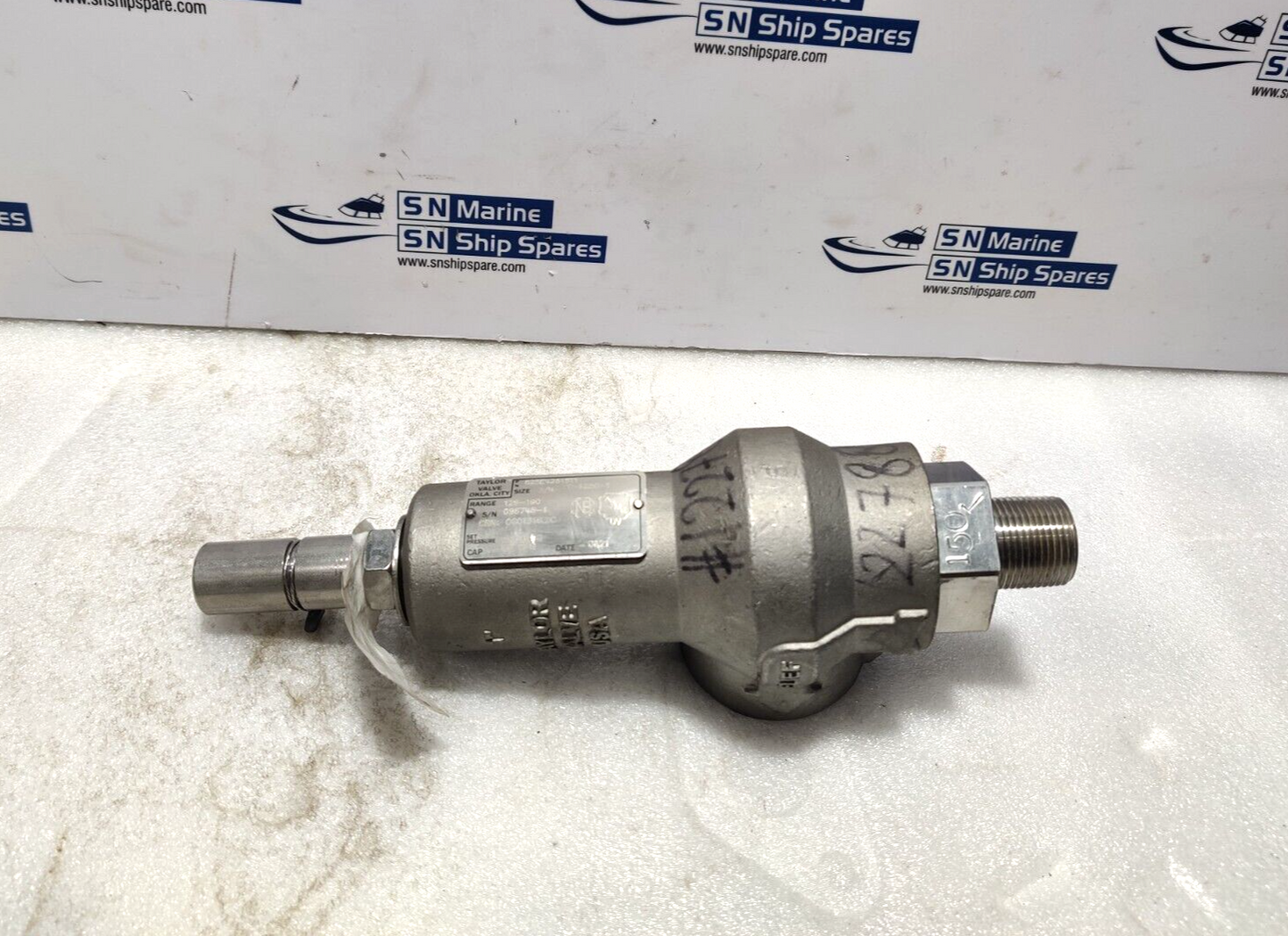 Taylor Valve T-8250-1 Relief Valve ¾ Size 126-190 Range 150Psig