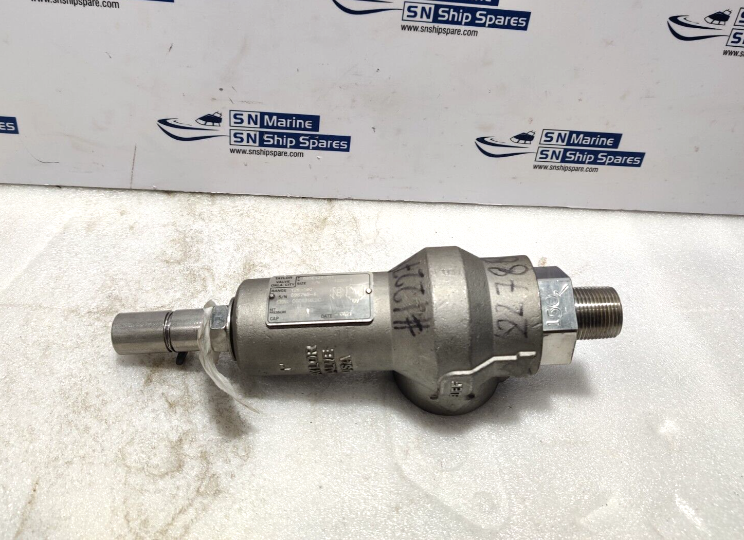 Taylor Valve T-8250-1 Relief Valve ¾ Size 126-190 Range 150Psig