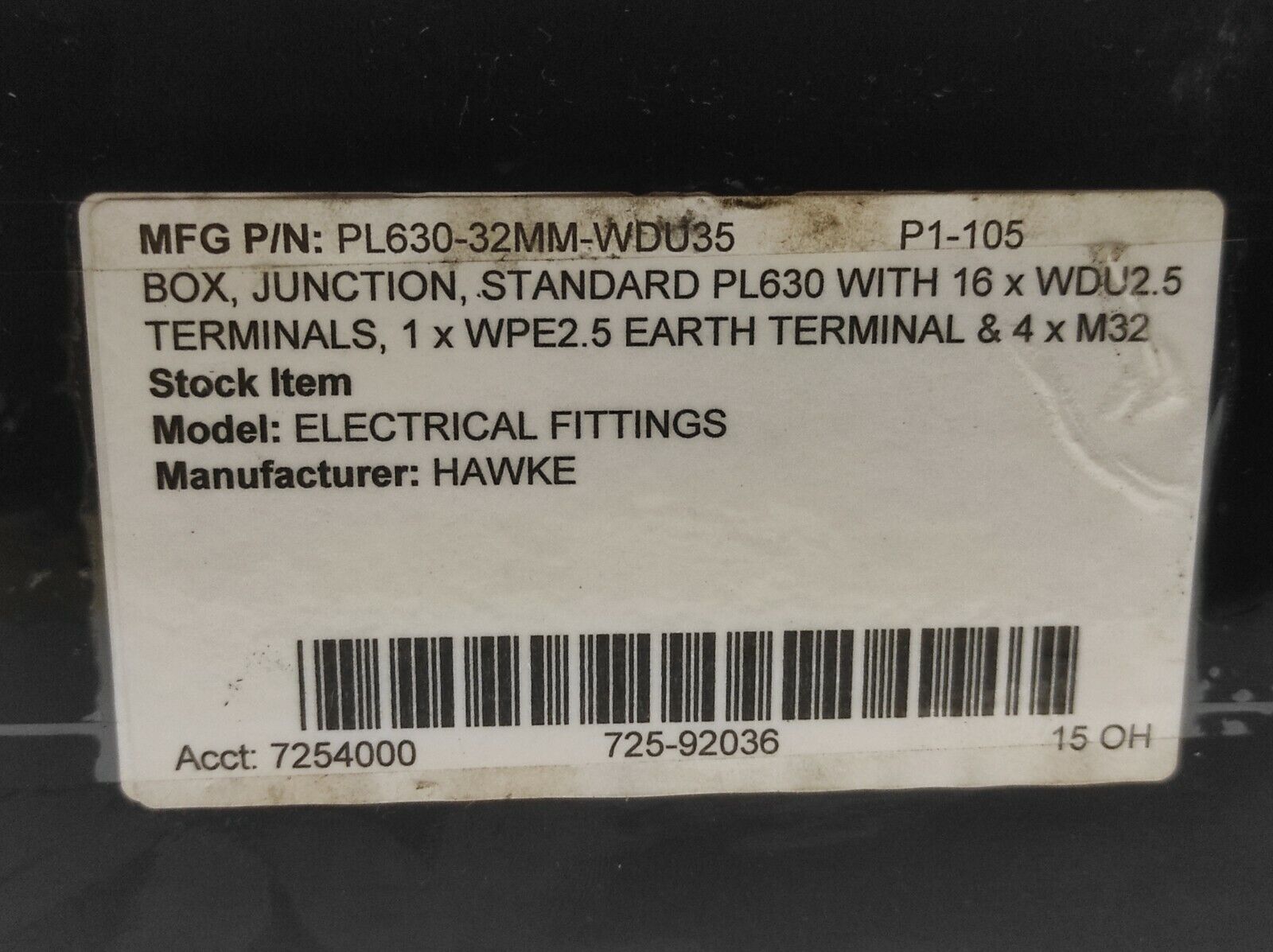 Hawke PL630 Enclosure 13W 550V 16A Junction Box Standard 