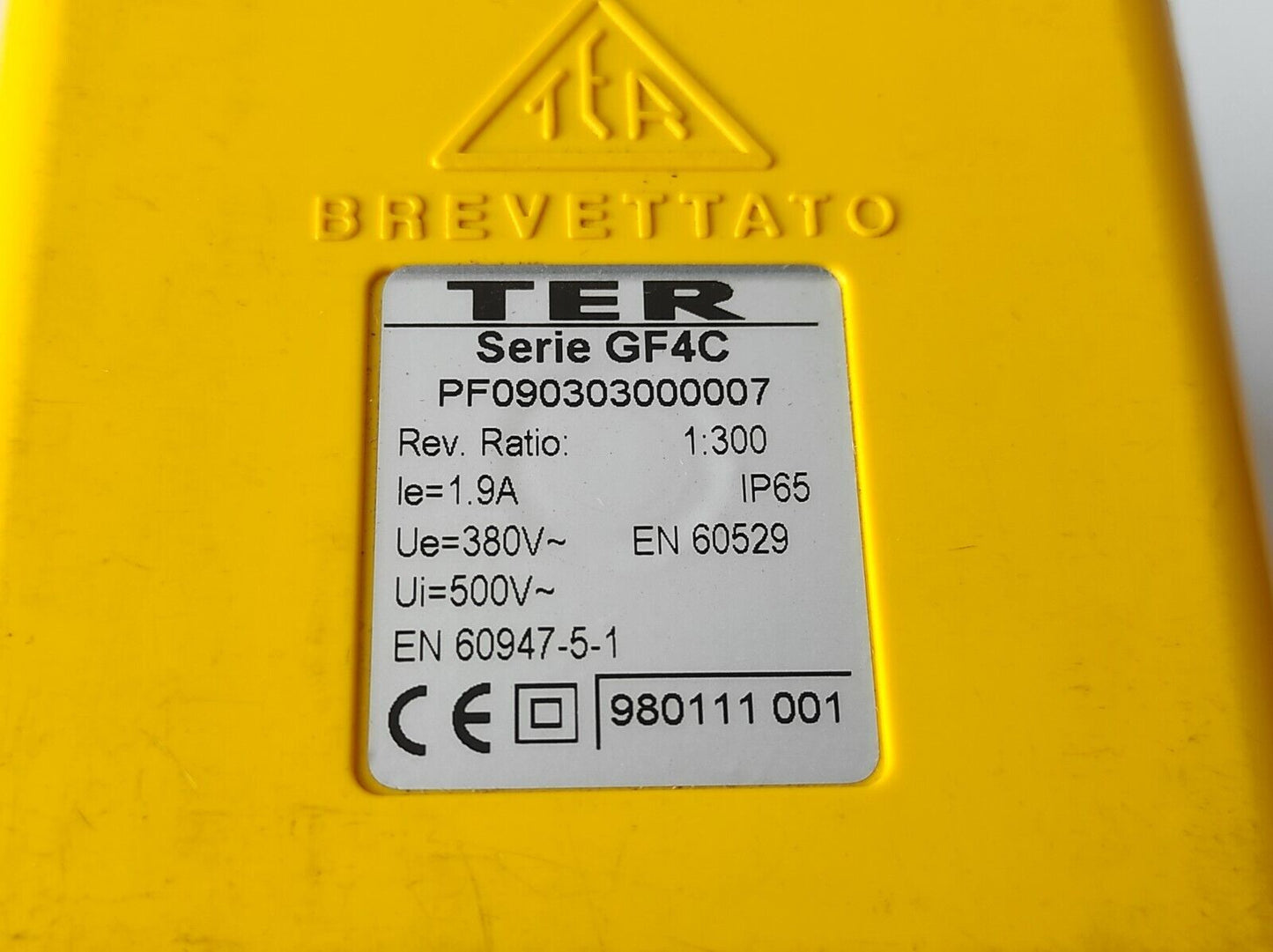TER GF4C PF090303000007 Limit Switch Rev Ratio 1:300 Ie 1.9A Ue 380V~ Ui 500V~  