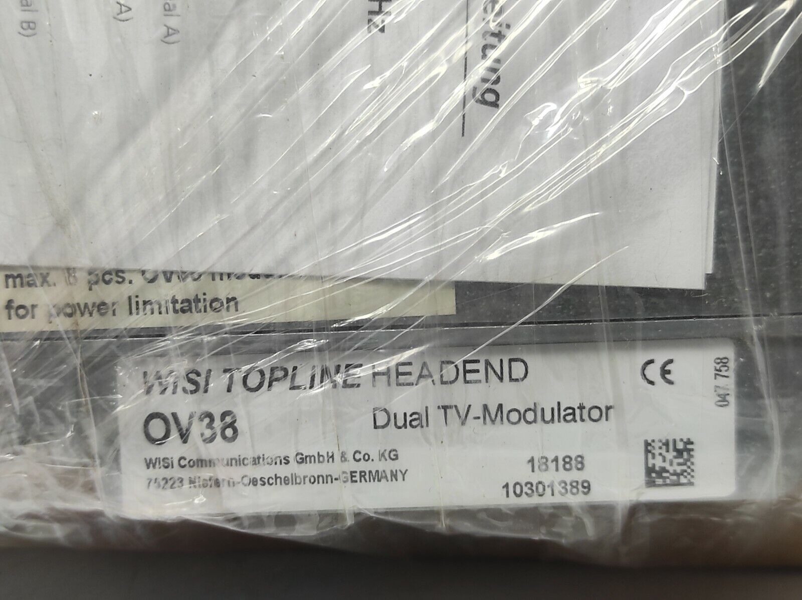 WISI OV 38 Dual TV Modulator Topline Headend