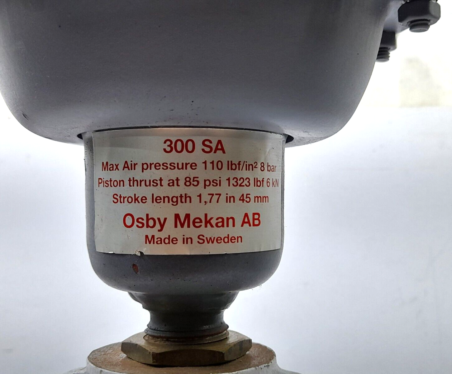 Alfa Laval 748393-83 Pneumatic Valve Osby Mekan AB 300 SA Pneumatic Actuator Val