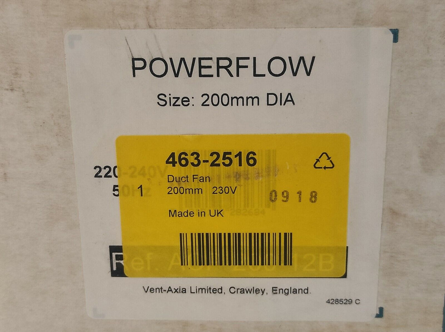 Vent Axia ACP200-12B Powerflow 200mm DIA ACP20012B