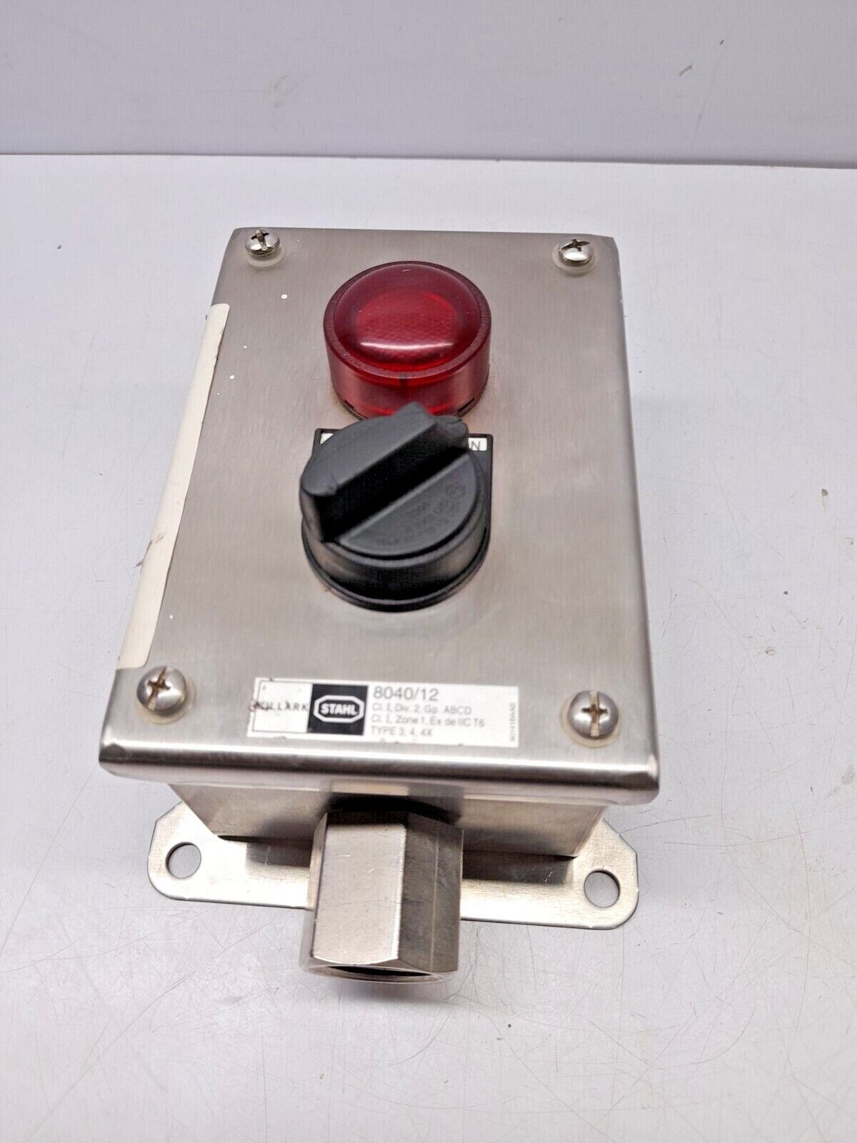Killark Stahl 8040 8040/12 Control Device On Off Selector Switch Box With Pilot 